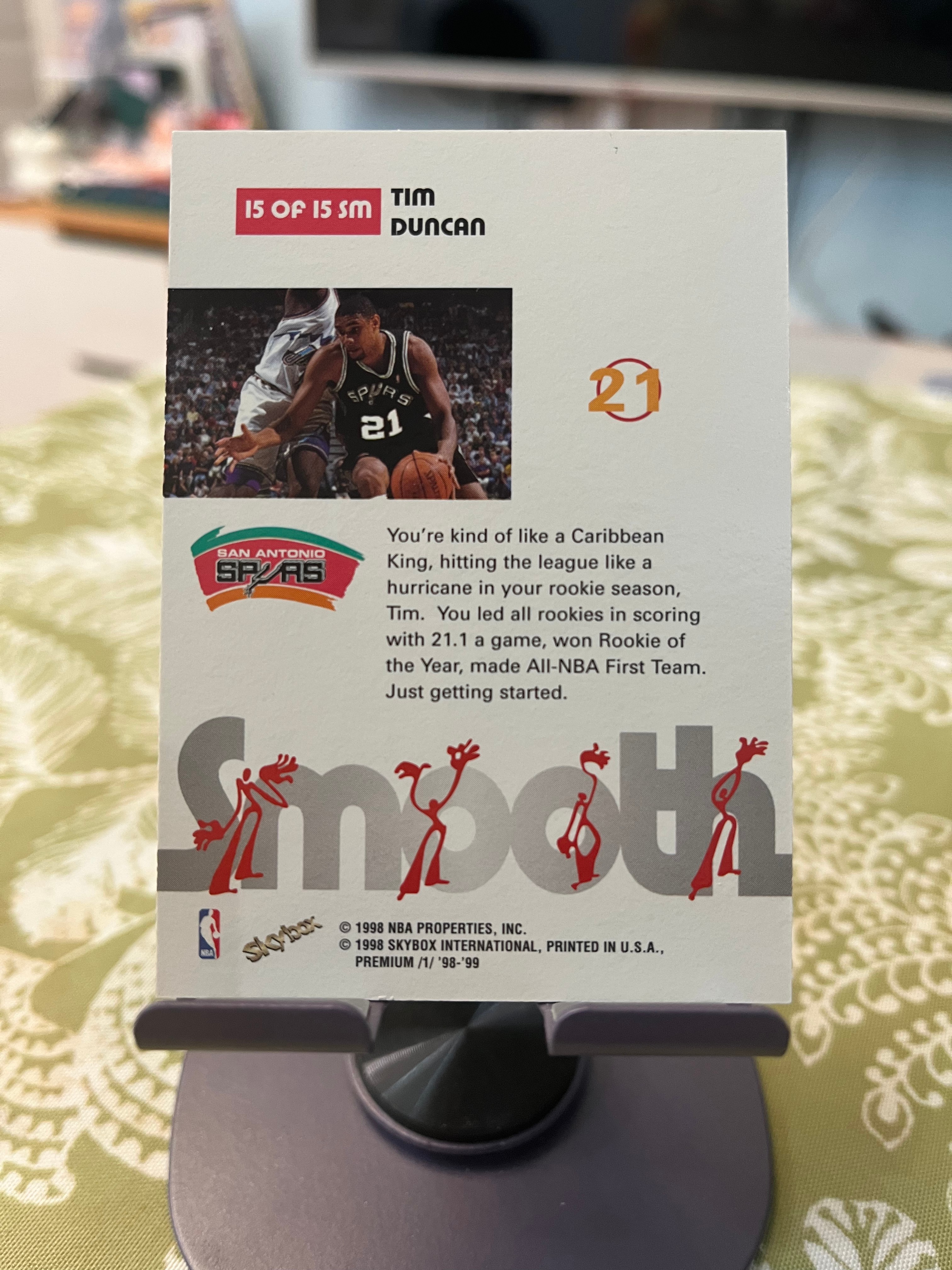 1998 SkyBox 老卡 老特 Tim Duncan 蒂姆 邓肯 石佛 马刺【折射 SMOOTH PREMIUM】【边角瑕疵如图 介意勿拍】#1014
