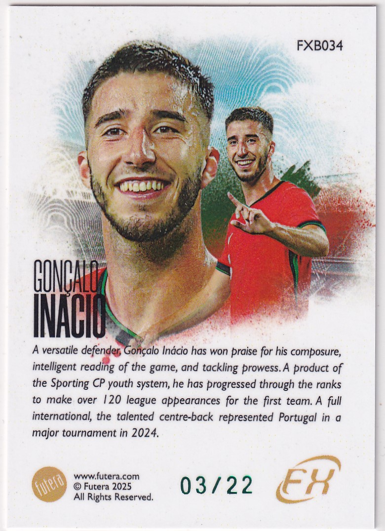 【thebighit】不累计004.2025 Futera FX 福特拉 葡萄牙 贡萨洛·伊纳西奥 22编