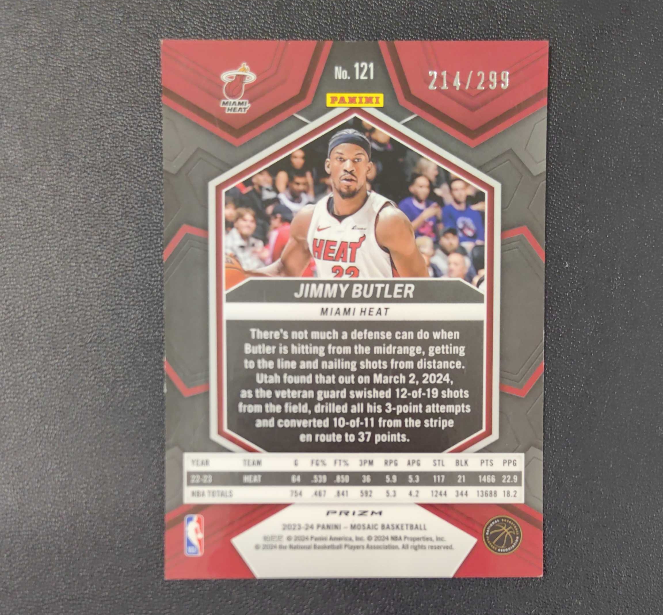 2023-24 Panini Mosaic Jimmy Butler 吉米 巴特勒 热火队 299编 红瀑布折 东契奇 sga 库里 文班亚马 詹姆斯 多张再拍