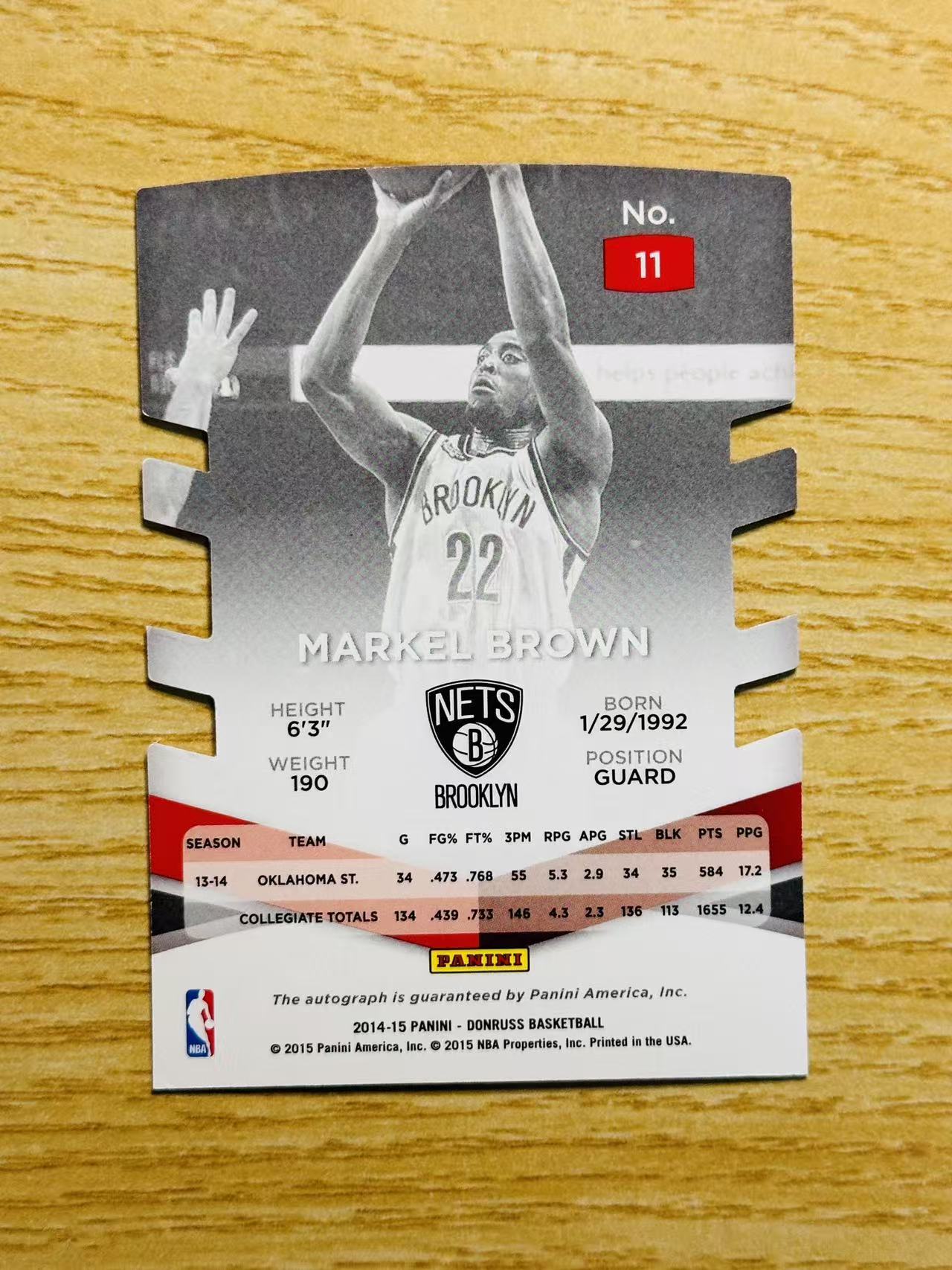 2014-15 Panini Elite Markel Brown 嘿嘿代卖 精英 马克尔 布朗 新秀 RC 签字 红折 99编 篮网 收藏必备