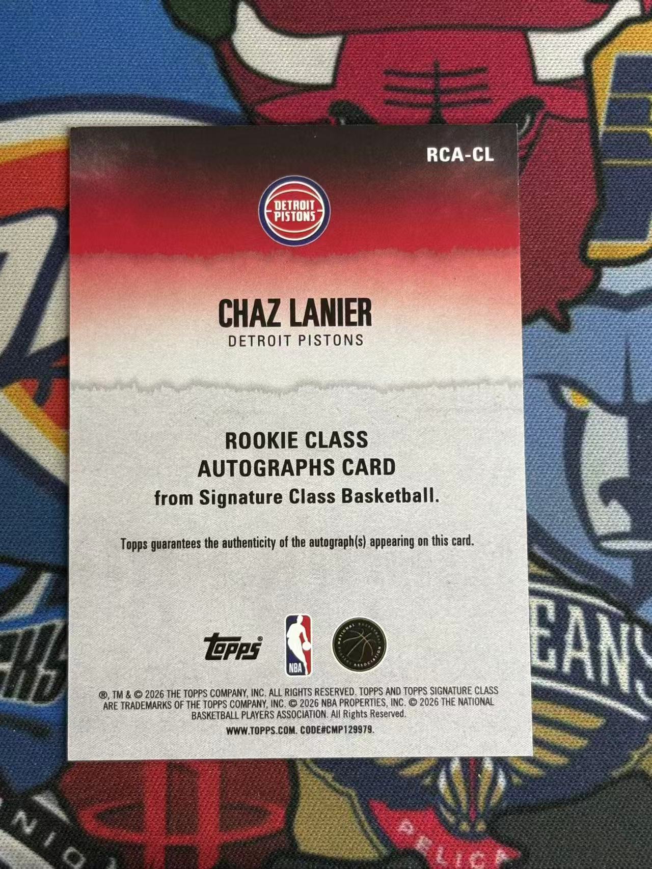 2025-26 TOPPS SIGNATURE CLASS CHAZ LANNIER 活塞 新秀RC 查兹兰尼尔 拉尼尔 签字卡 新秀签 顺位签 金版 专收凑套必备【烂臭嘴拍卖】