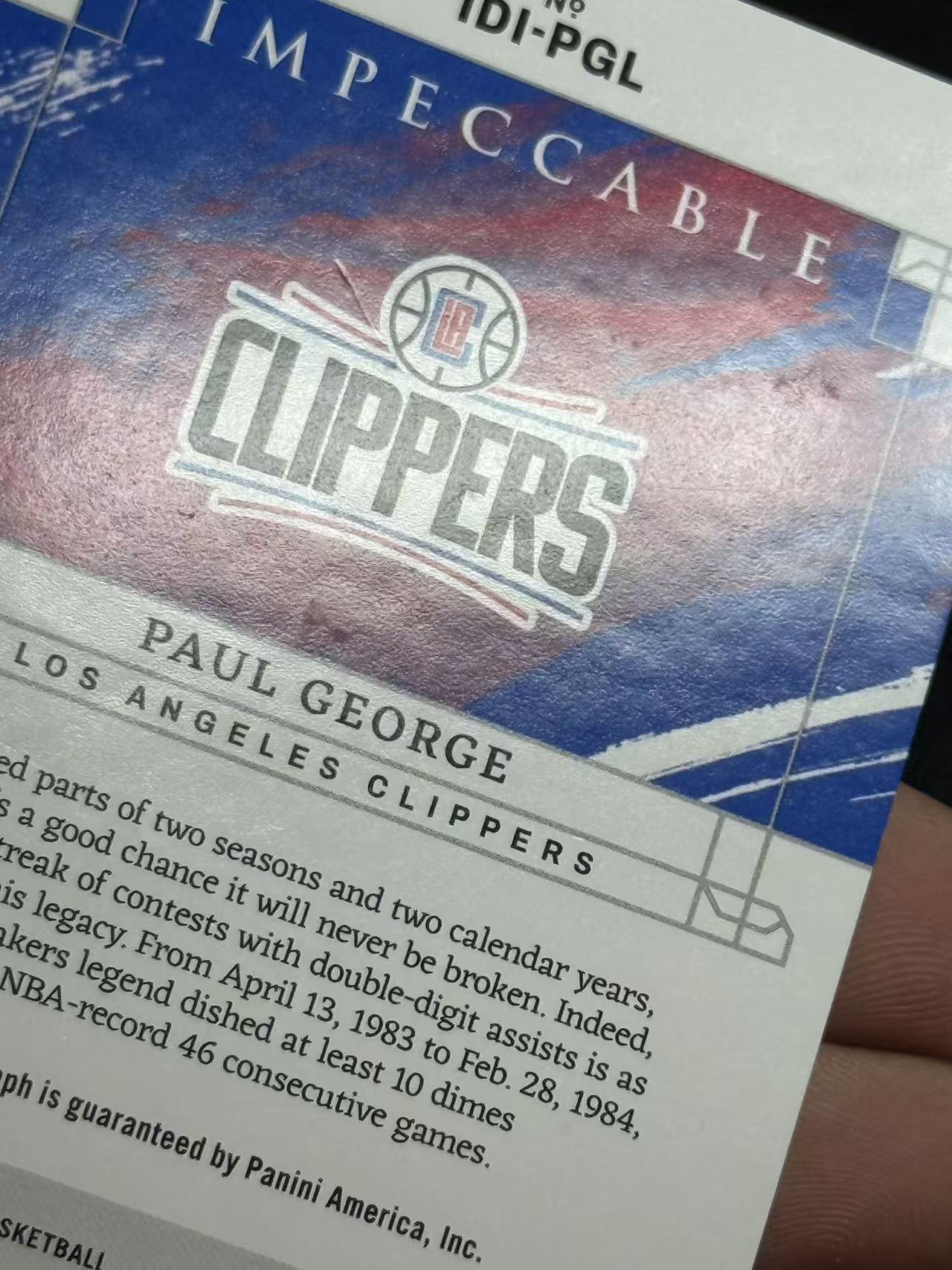 2023-24 Panini One and One Paul George 【小来】保罗 乔治 泡椒 快船 76人 步行者 小真金 油画 卡签 25编 低编 墨迹完美 瑕疵如图 专收凑套必备