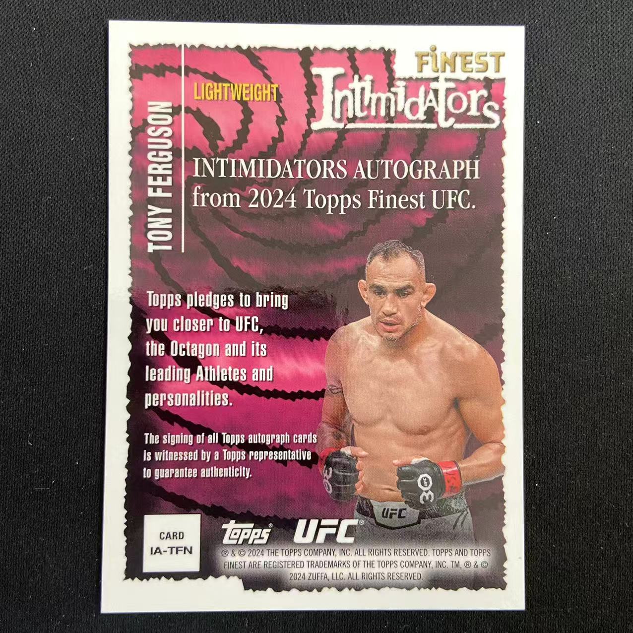 2024 Topps Finest UFC Tony Ferguson 夜魔 托尼弗格森 Intimidators 签字 卡签 美国 前轻量级 ...