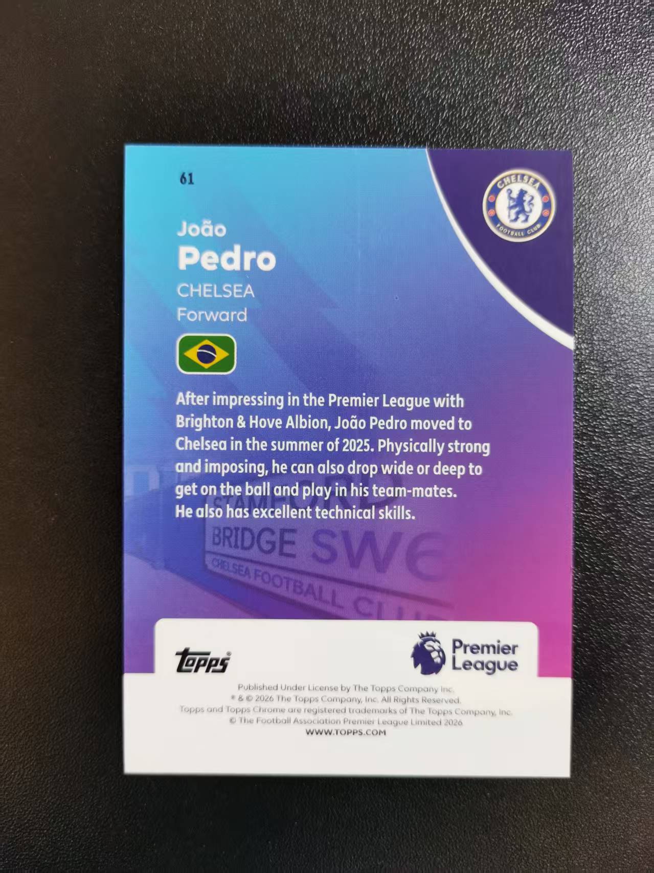 2026 Topps Chrome João Pedro 若昂佩德罗 切尔西 TC英超 hyper折 收藏凑套 卡品如图 免费代拍CC01