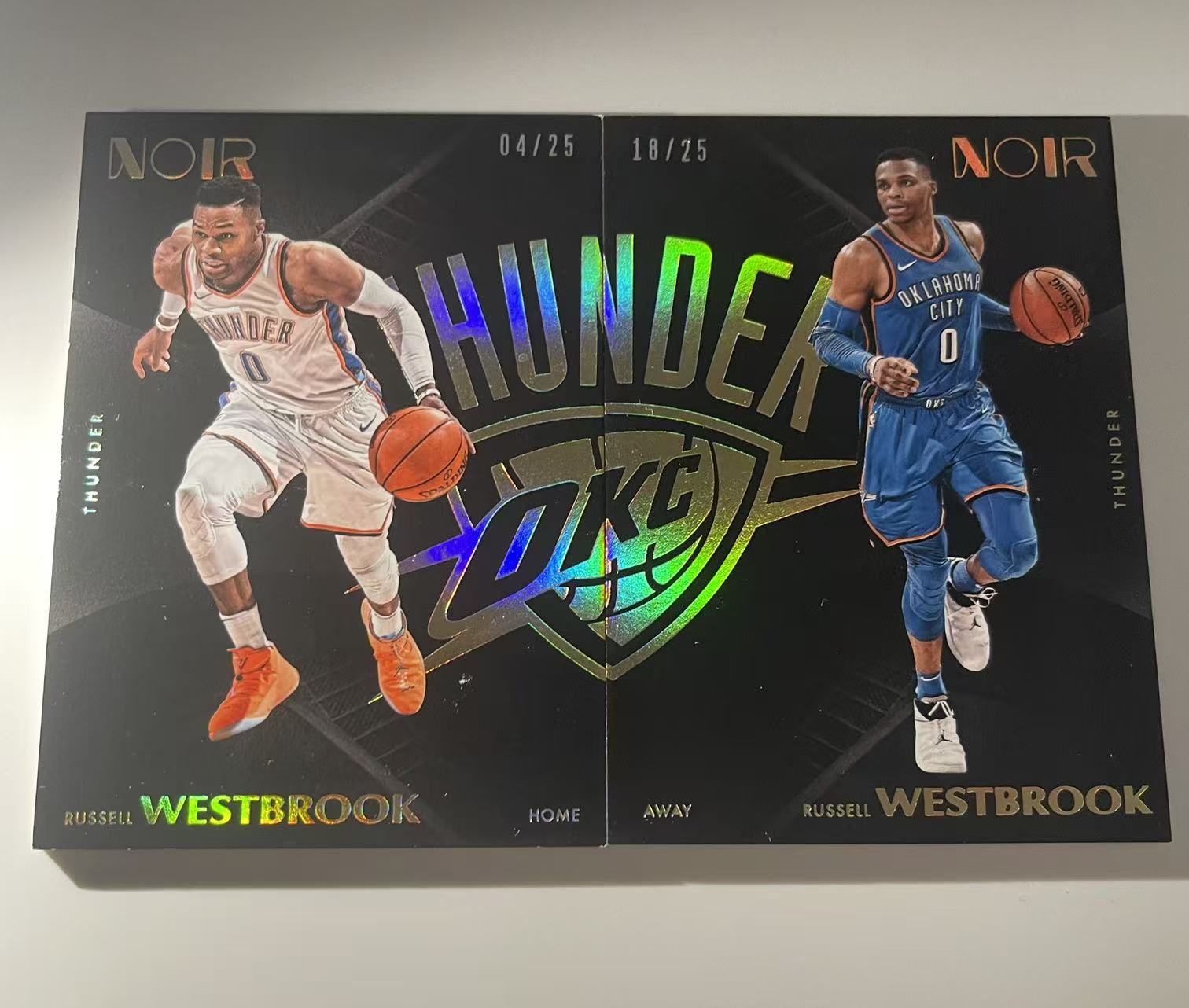 2017-18 Panini Noir Russell Westbrook 雷霆队徽 威斯布鲁克 威少 /25编 低编 镭射效果超级炸裂 元年队标 卡品如图 专收必备