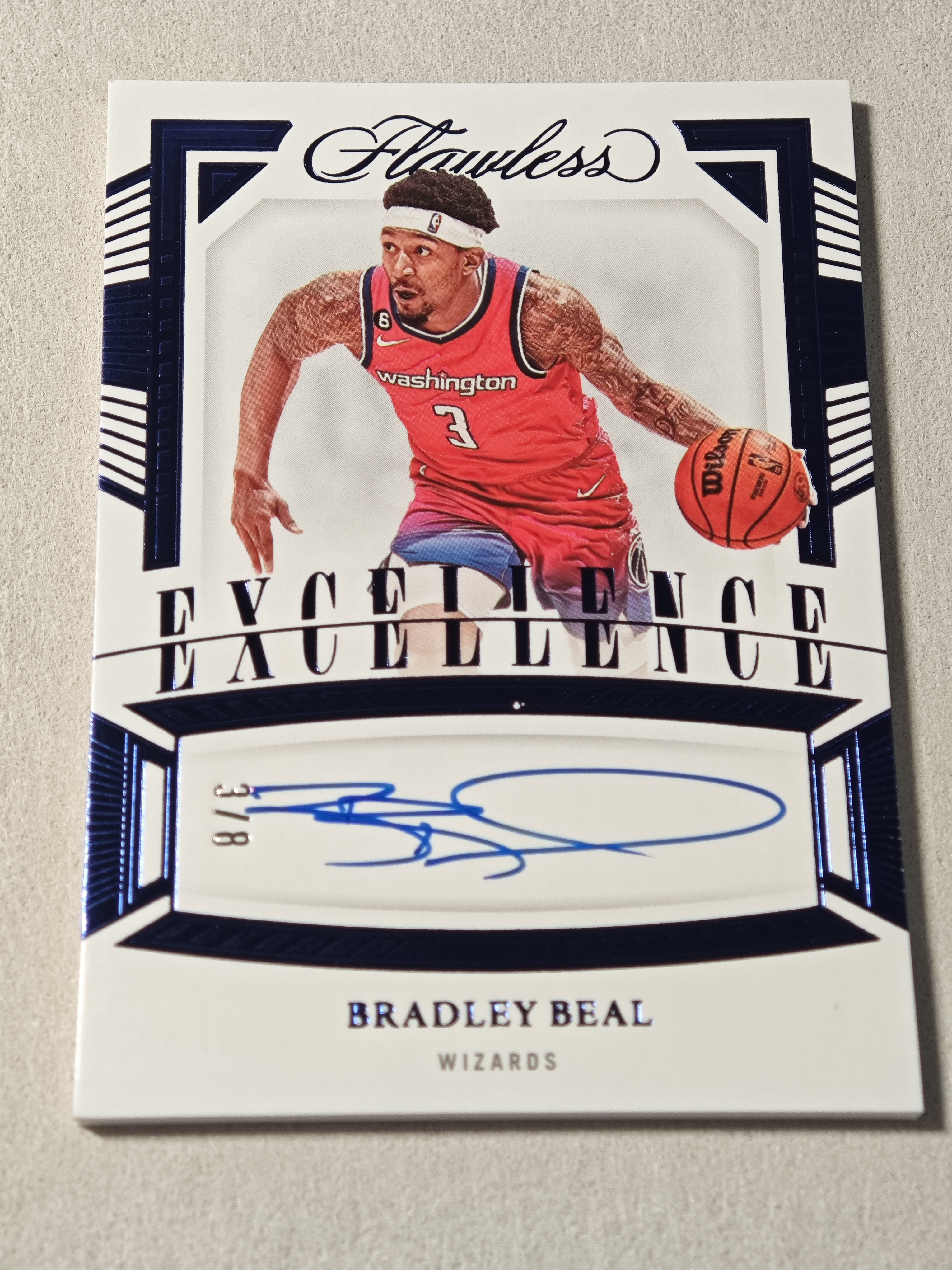 2022-23 Panini Flawless Bradley Beal 快船 布拉德利 比尔 手提 8编 低编 签字 哈登 伦纳德 队友 微瑕如图