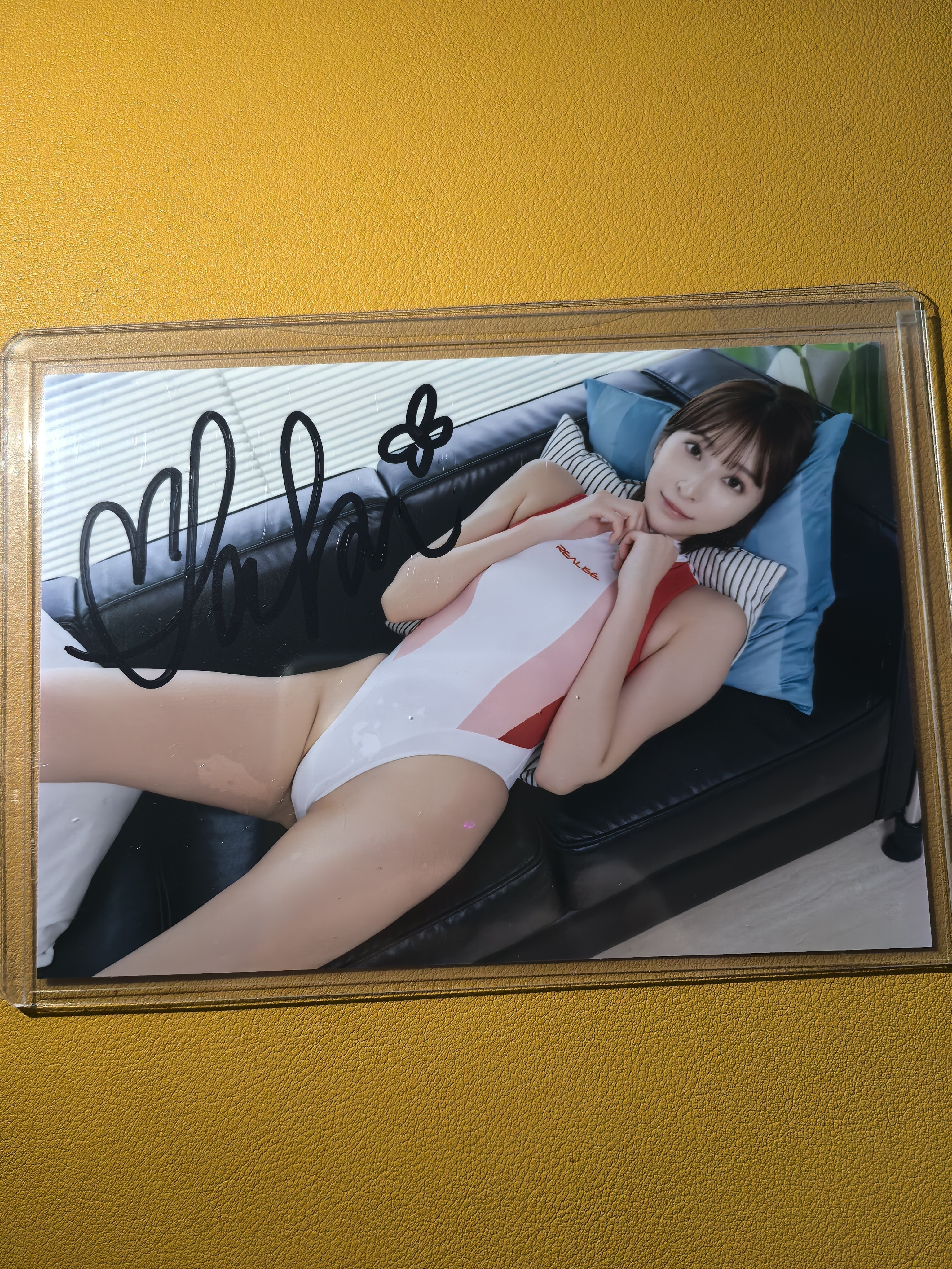 偶像艺人模特【日本代购】大张卡签完美签字 实卡超好看绝版稀有美女车模妹卡