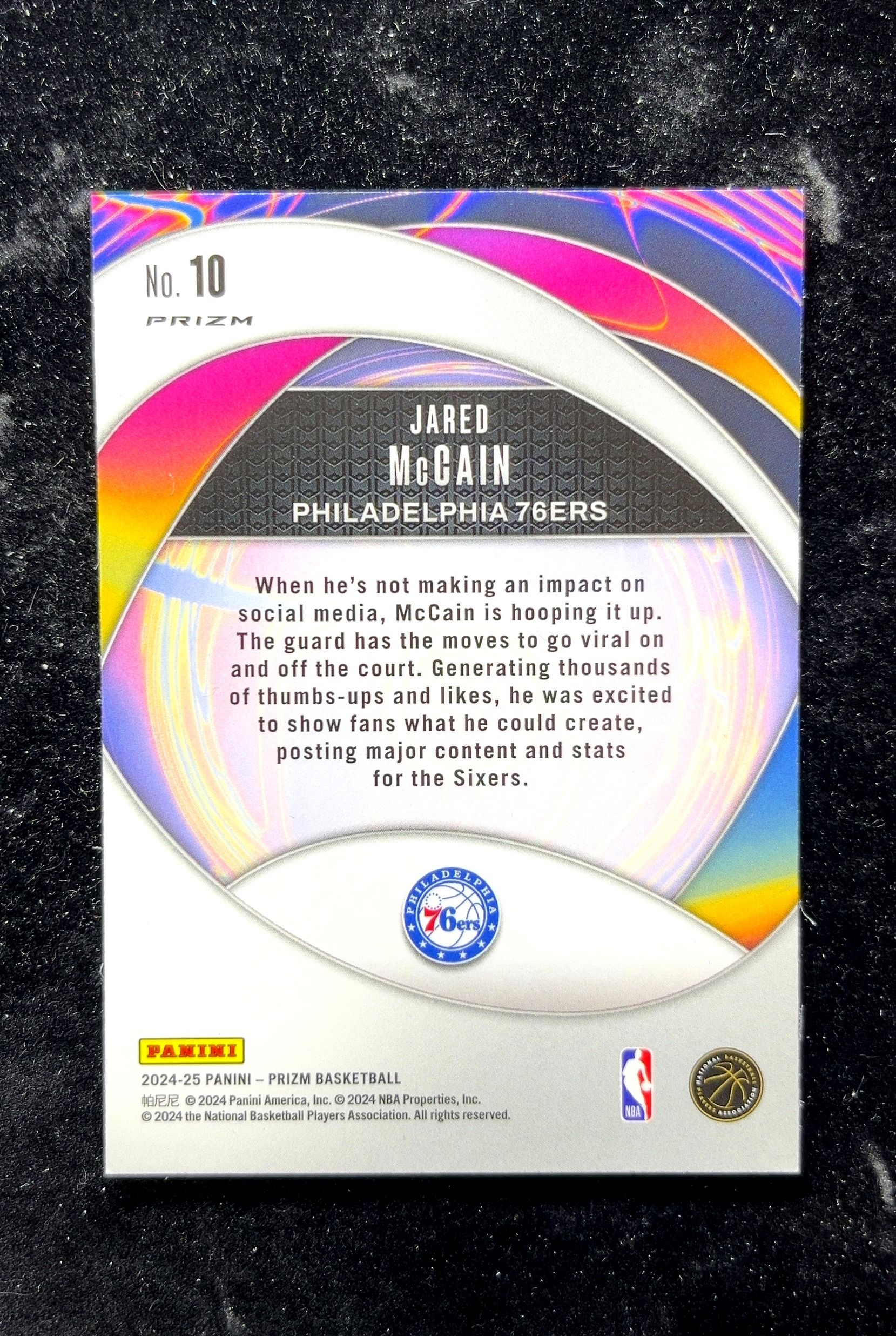 【小白1%代卖】2024 Panini Impact Prizm Jared McCain 贾雷德·麦凯恩 银折 银平行 折射 新秀 RC 卡品如图 高价值 #10 0702