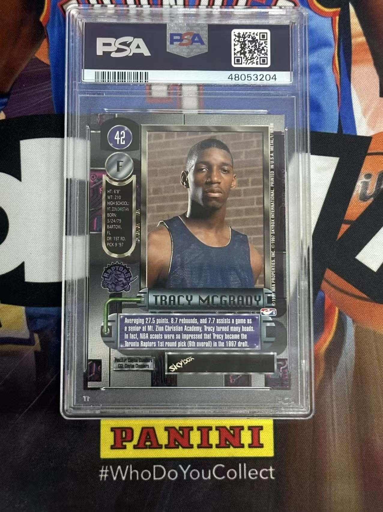 1997 SkyBox Metal Tracy McGrady RC 【小猪包代卖】猛龙 麦迪 新秀 金属宇宙 PSA9分 绝版 特卡 base 熊猫