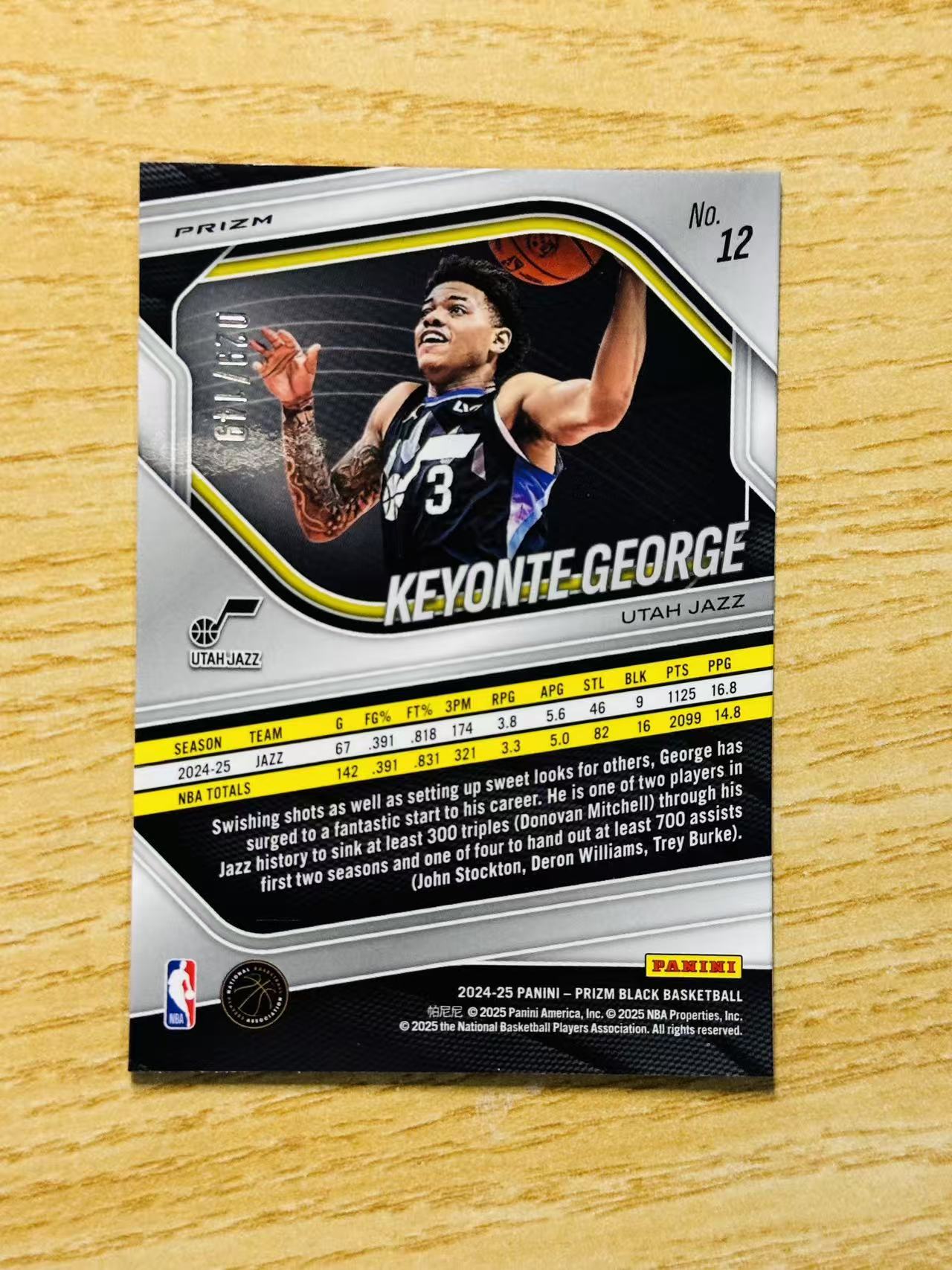 2024-25 Panini Prizm Keyonte George 嘿嘿代卖 基昂特 乔治 紫碎冰 149编 爵士 收藏必备