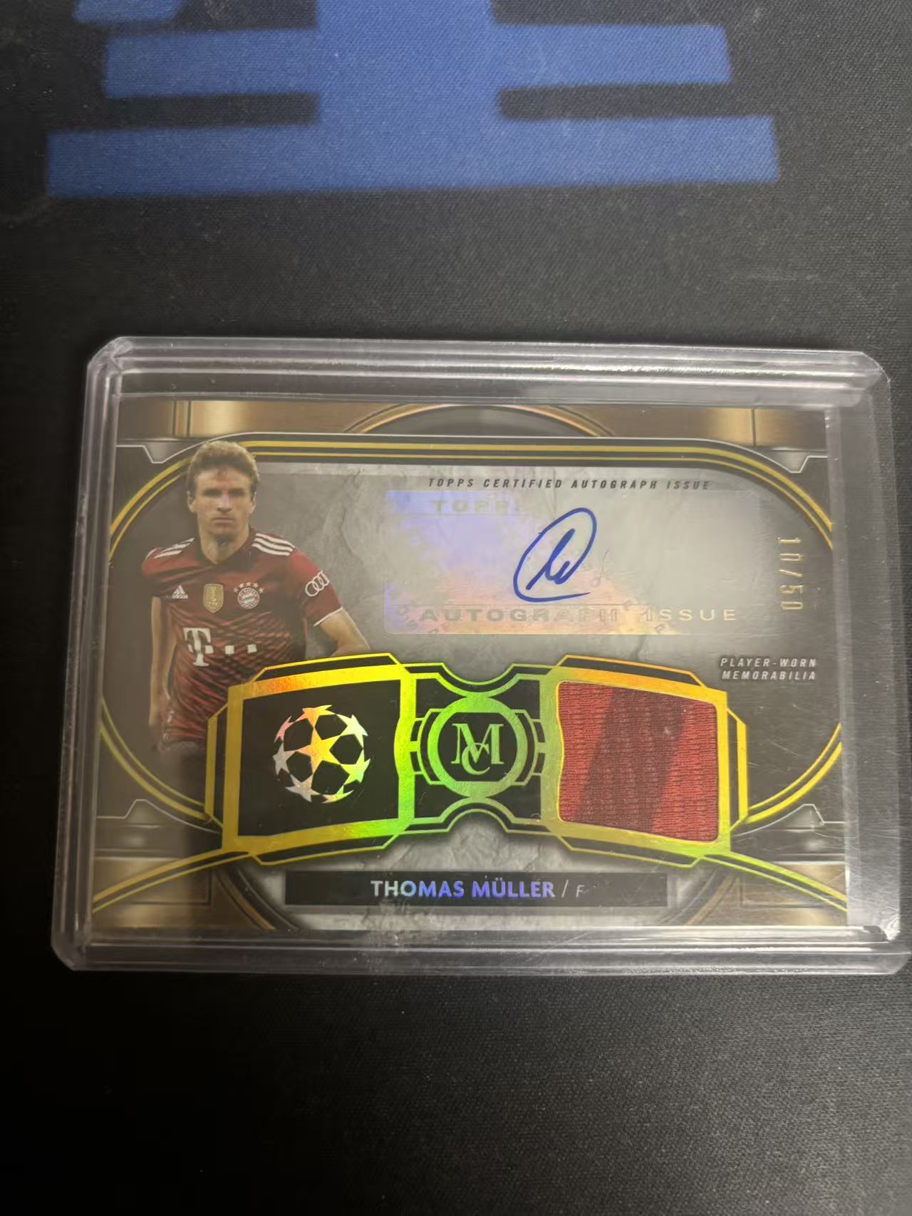 2023-24 Panini 黑曜石 穆勒 德国 拜仁慕尼黑 前锋 托马斯 穆勒 MULLER 限量 50编 签字 物料球衣 卡品如图