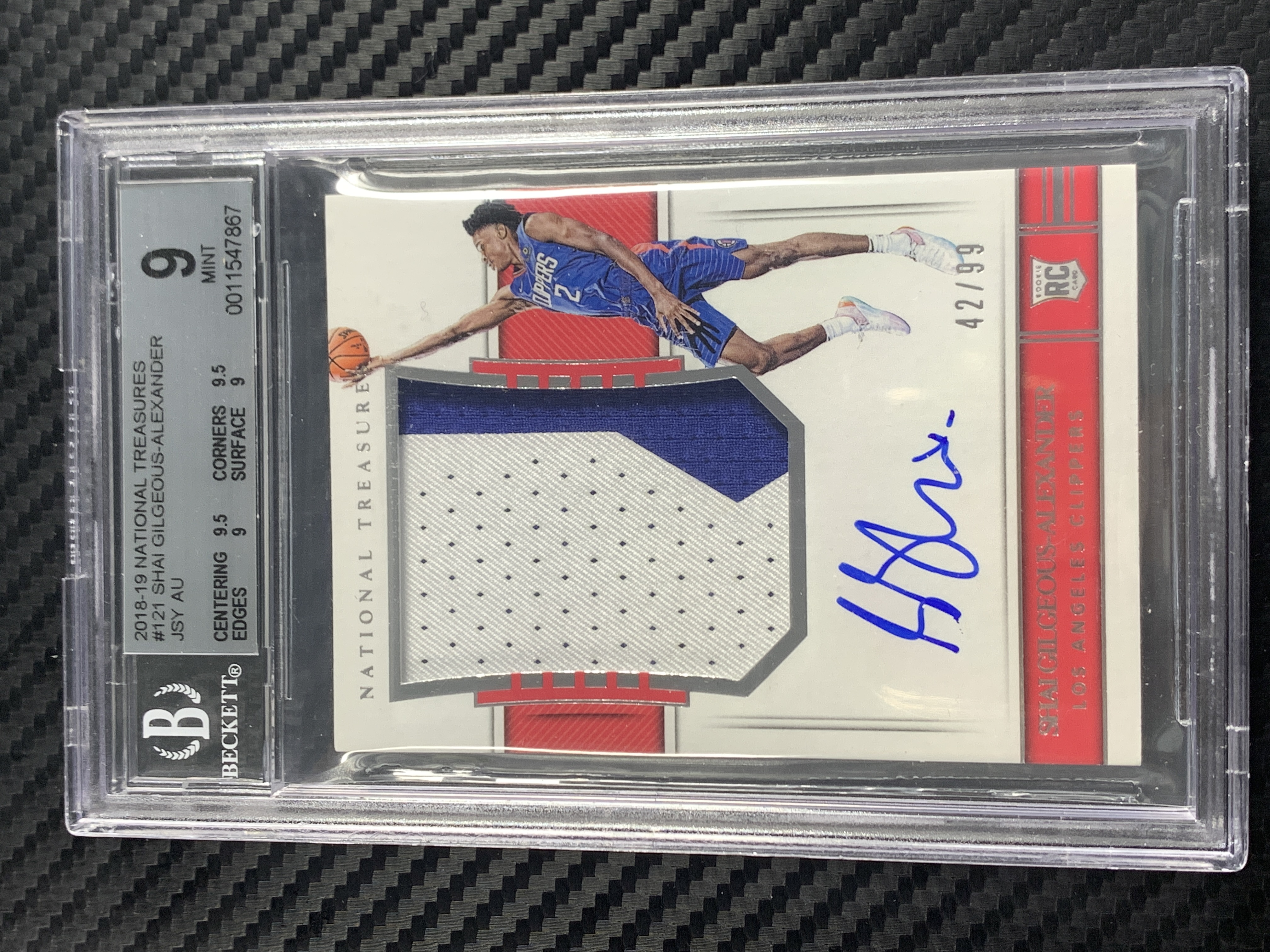 2018-19 Panini National Treasures RC Shai Gilgeous-Alexander【叨B叨】国宝 谢伊亚历山大 正新秀RPA 99编 BGS评级9/10 野山王