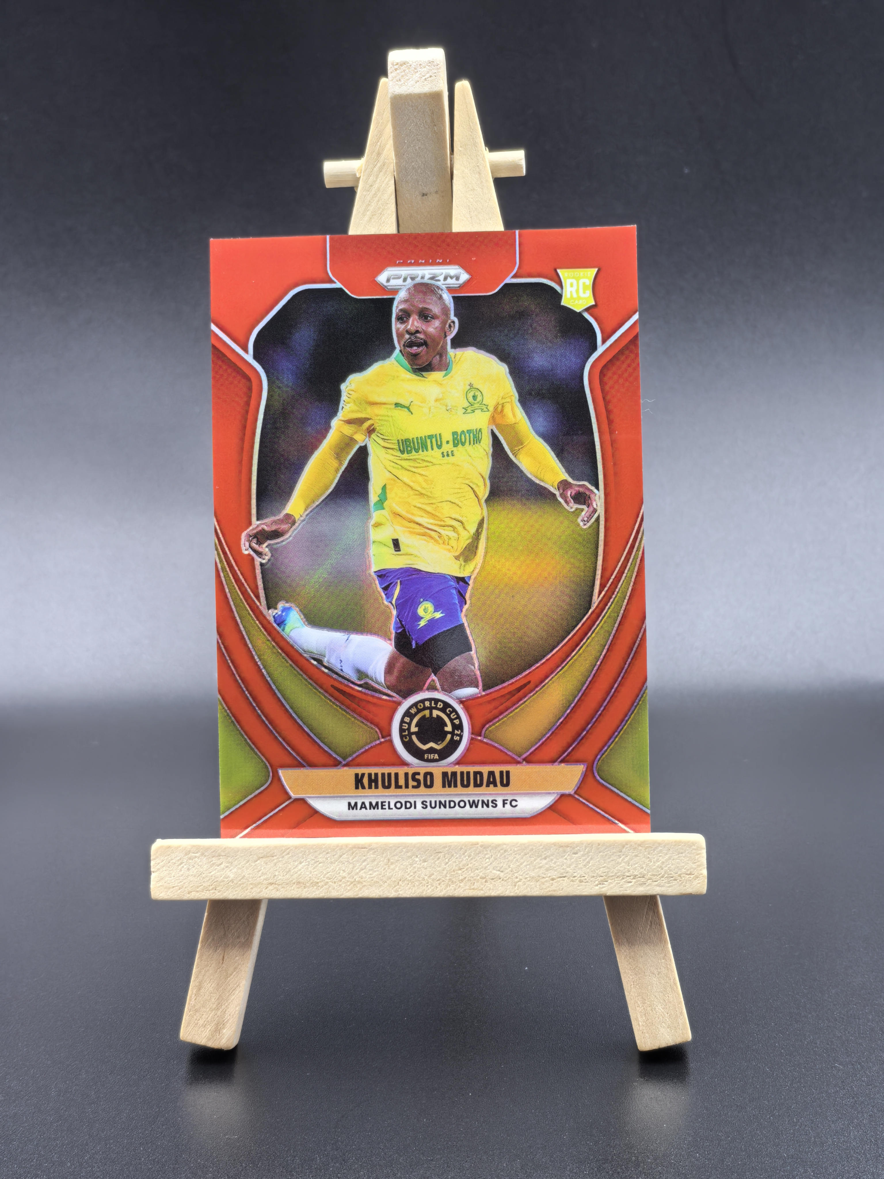 2025 Panini Prizm Khuliso Mudau 世俱杯 库里索·穆道 马梅洛迪日落 红折 限量199编 卡品如图(cy)
