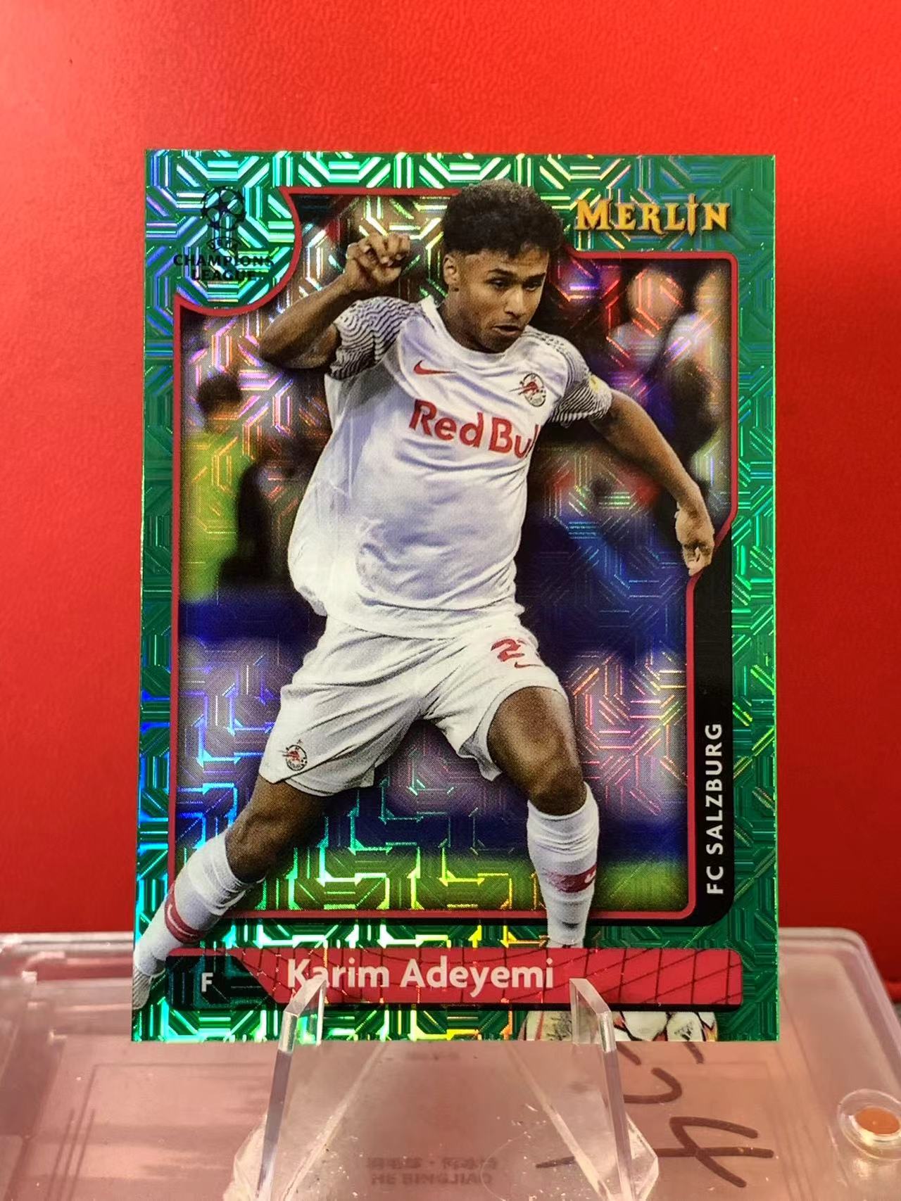 (詹叔代拍)2022-23 Topps Merlin Karim Adeyemi 阿德耶米 萨尔茨堡红牛 梅林 绿mojo折 43/99编 折射 多特 顺丰寄付 泰山