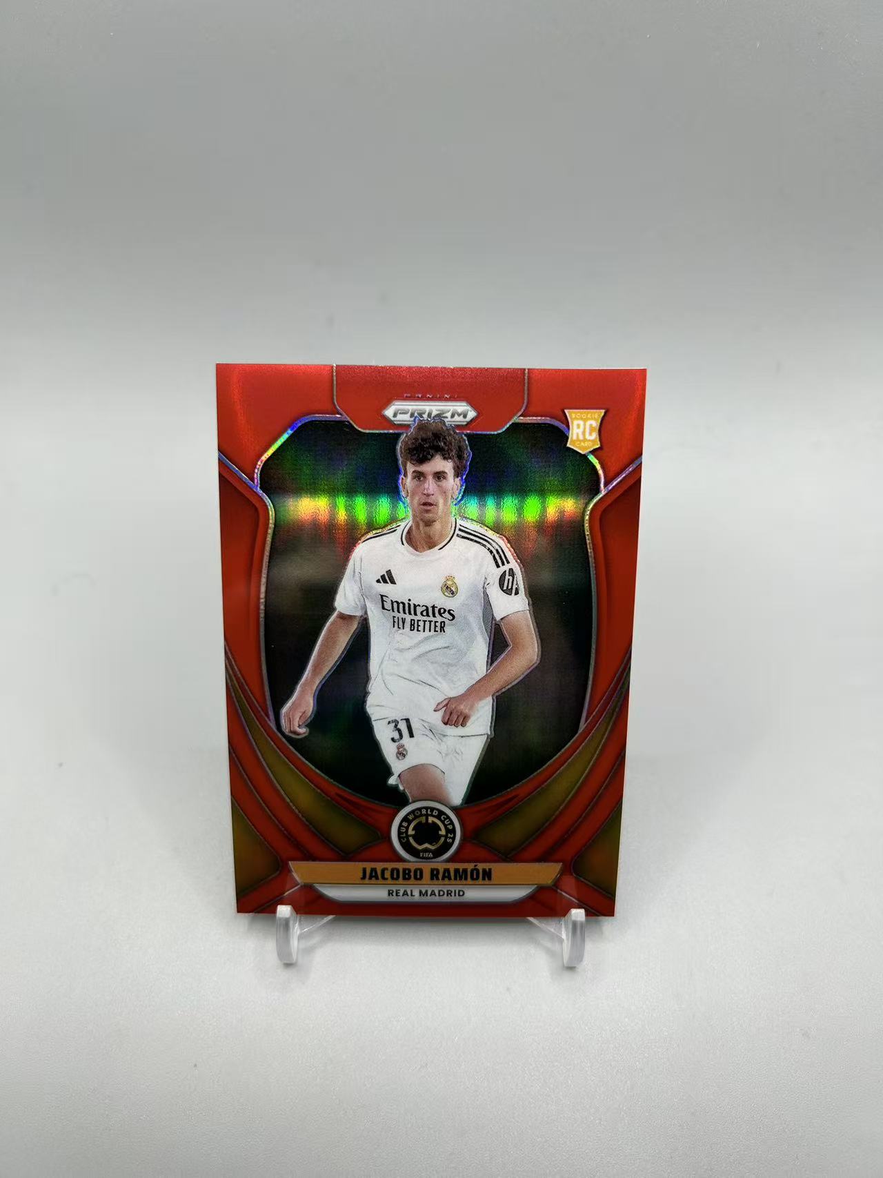 2025 Panini Prizm jacobo ramon RC 【灰灰代拍】世俱杯PZ 皇马 雷蒙 新秀 红折 199编 随无