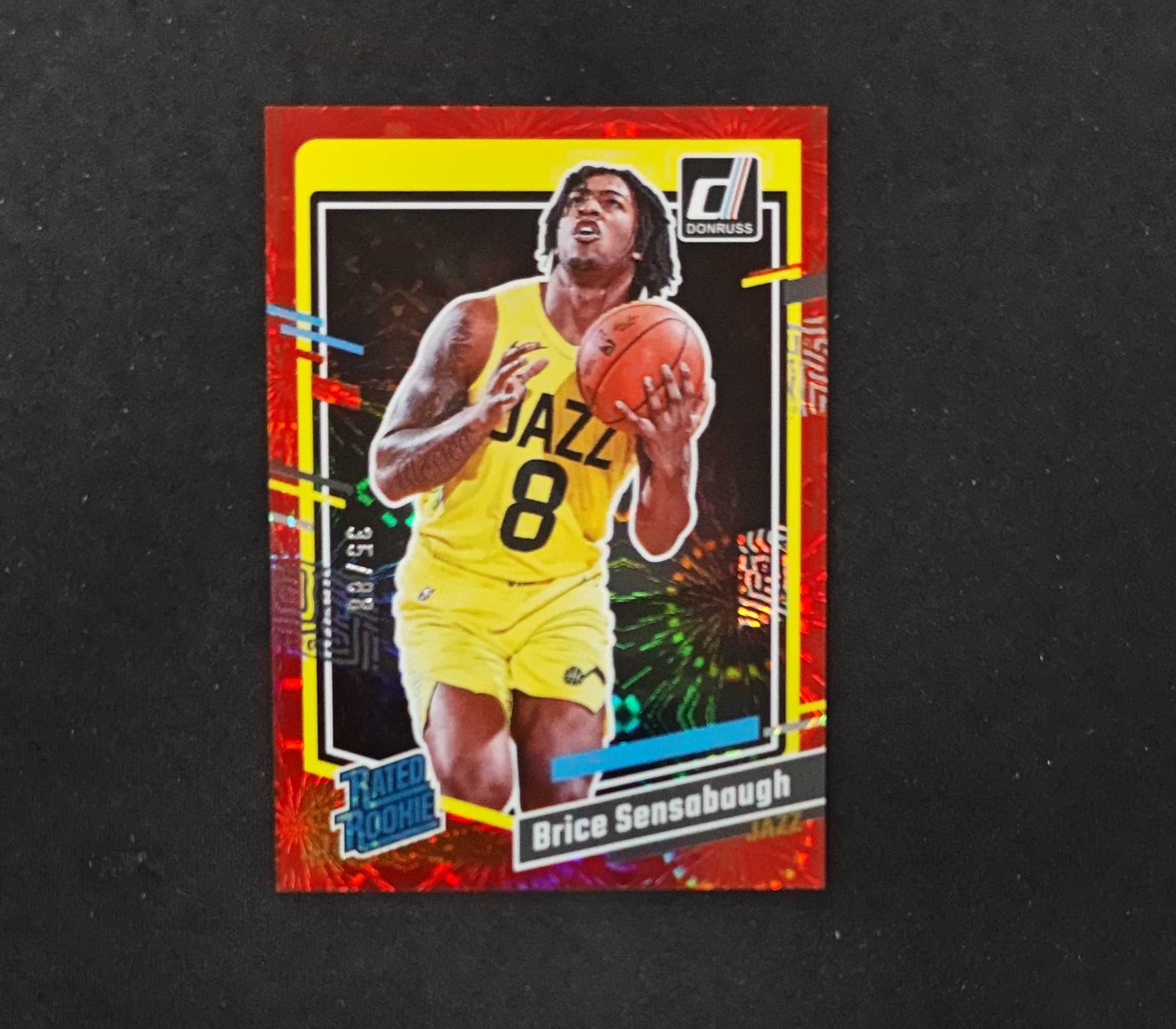 2023-24 Panini Donruss Brice Sensabaugh RC 【SC拍卖】杜蕾斯 新秀 爵士 森萨博 35/88编 红烟花 收藏必备(我科)