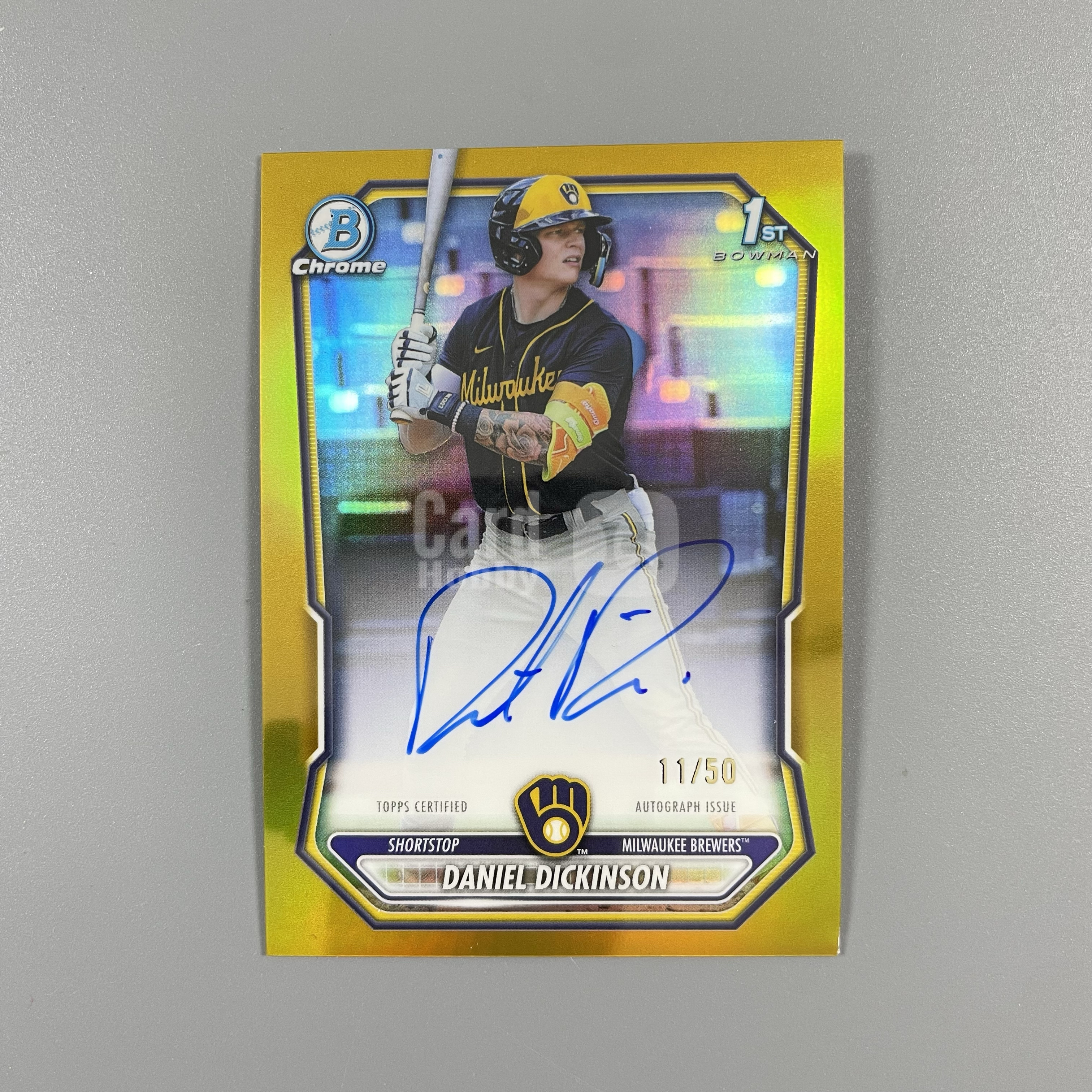 2026 Topps Chrome Daniel Dickinson 【月火代卖】MLB 密尔沃基酿酒人 新秀RC 1ST 丹尼尔 迪金森 /50编 金折 折射 正金折 签字 卡签 实卡超美 持守本心