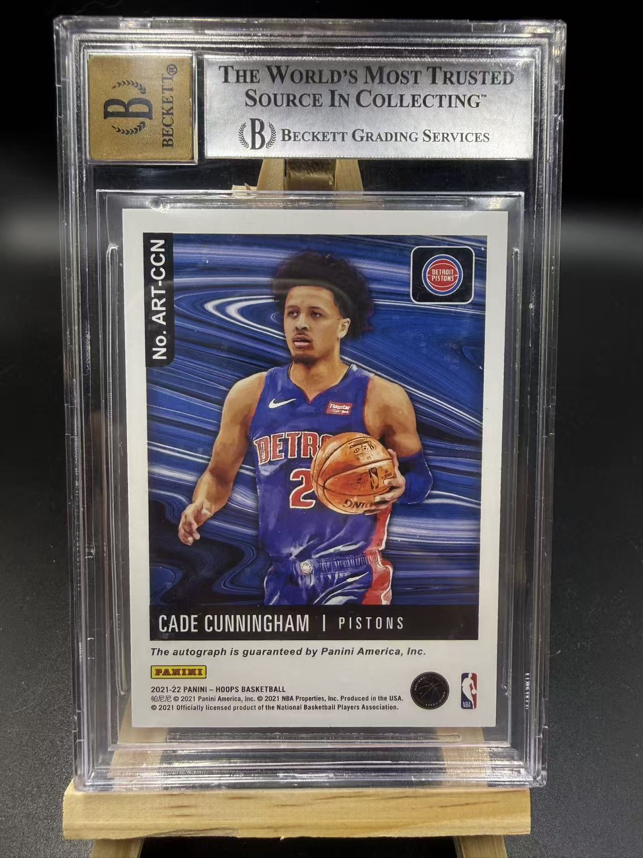 2021-22 Panini NBA Hoops Cade Cunningham RC 凯德 康宁汉姆 CC 坎宁安 活塞 新秀RC 艺术签 签字卡 bgs9+10 专收收藏必备 稀有【未来拍卖】