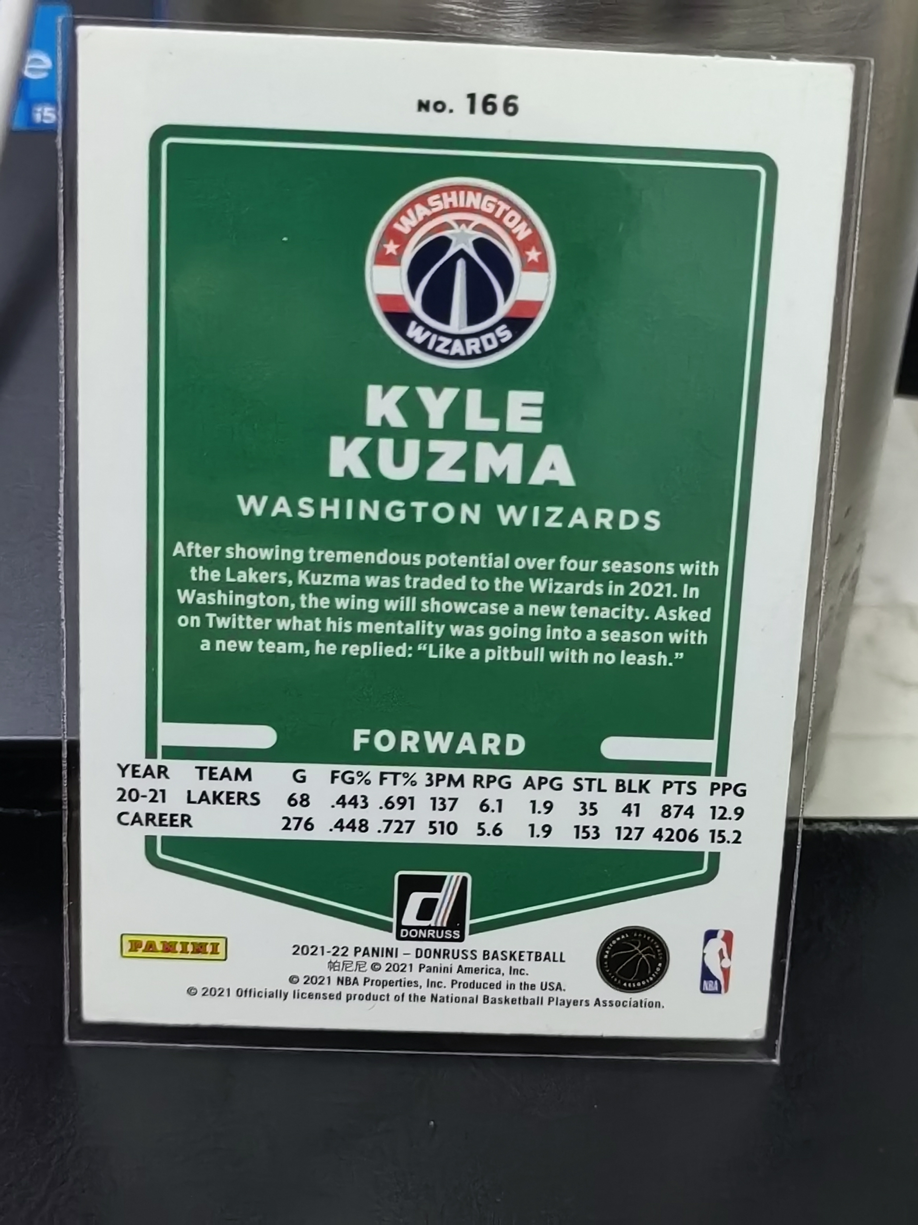 2021-22 Panini Donruss Kyle Kuzma 杜蕾斯 湖人 凯尔 库兹马 篮 白边白角 不保卡品 卡品如图