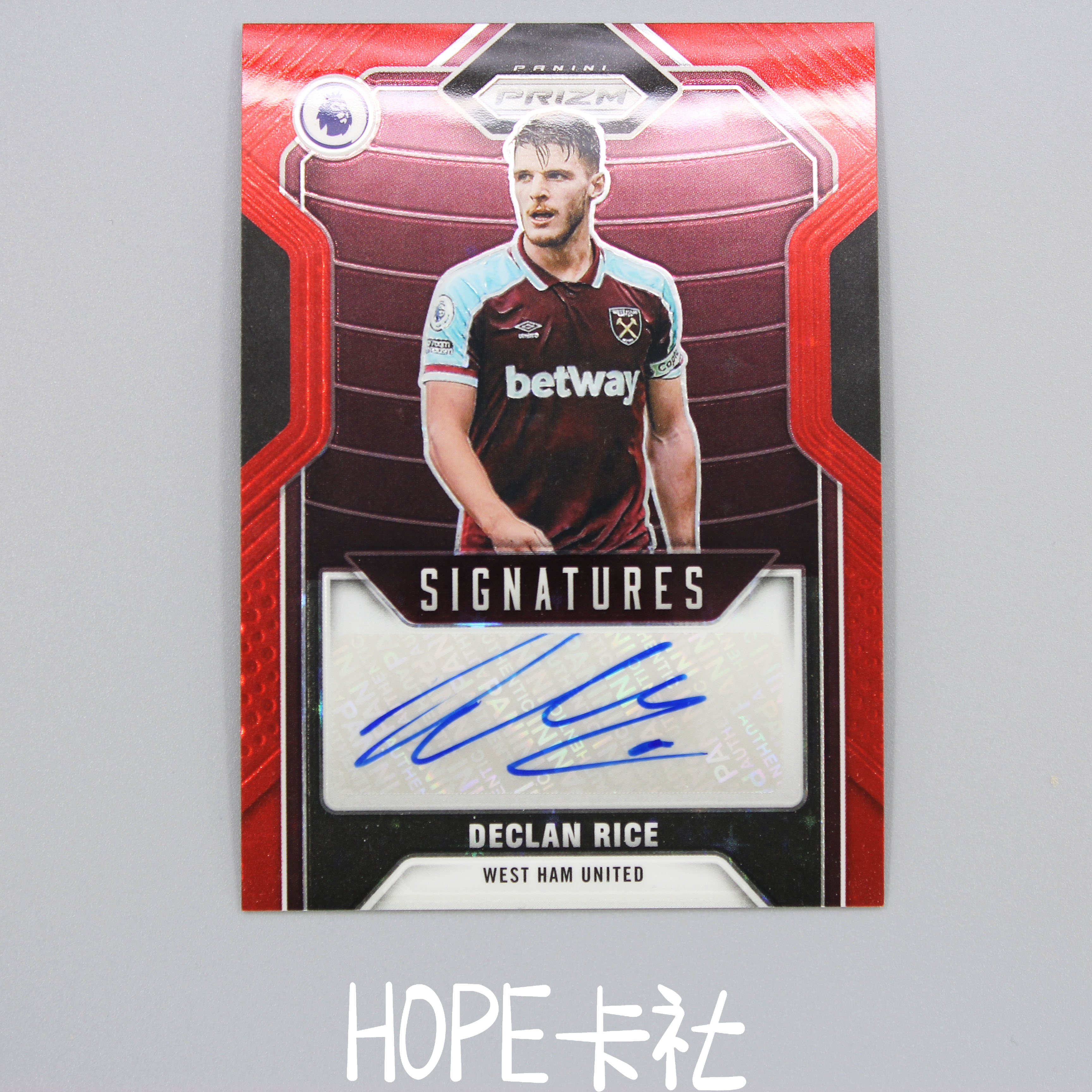 2023-24 Panini PRZIM Declan Rice 阿森纳英格兰中场核心 德科兰 莱斯 赖斯 大米 红折签字 明年世界杯值得期待!【HOPE代卖(4.5%含卡淘)】