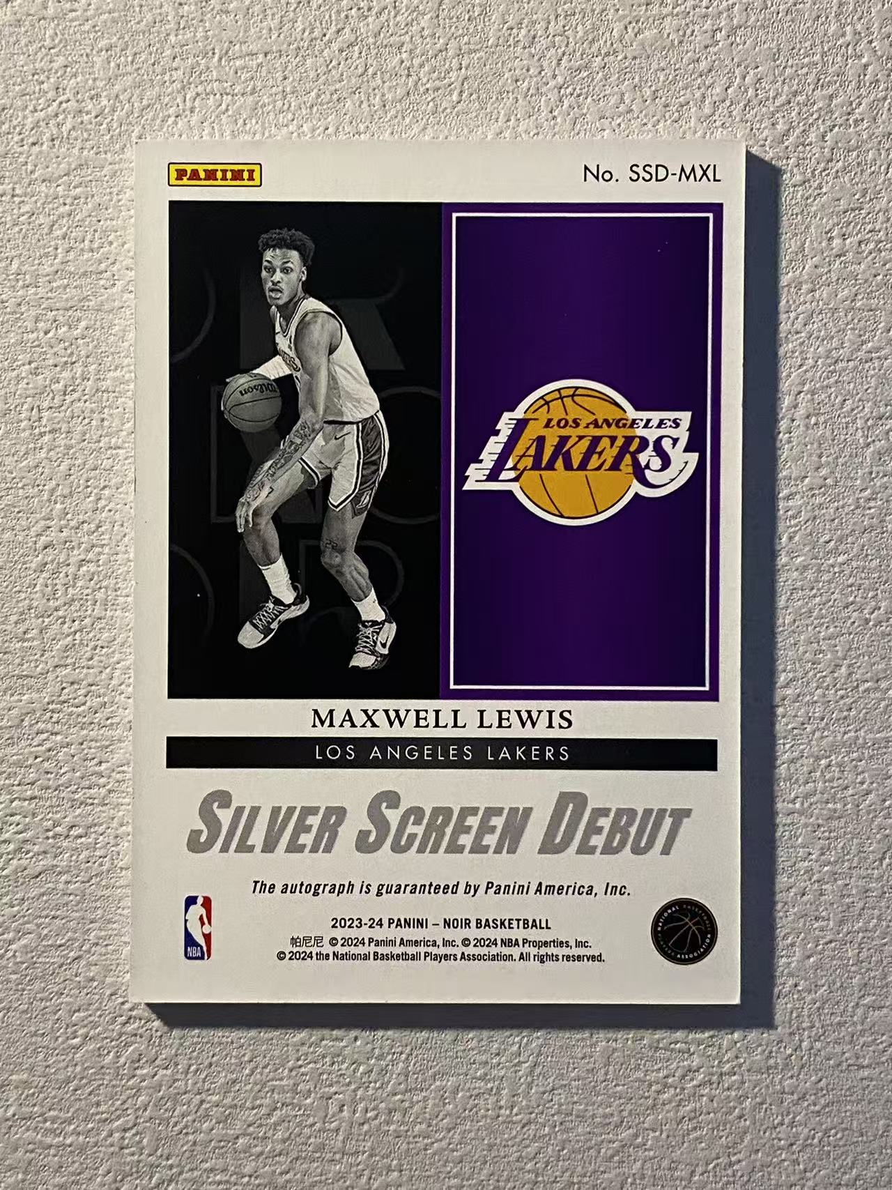 2023-24 Panini Noir Maxwell Lewis RC 诺尔 湖人 新秀rc 马克斯韦尔 刘易斯 /99编 签字 卡签 收藏必备
