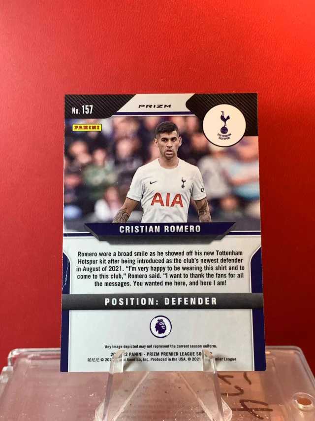 (老末精品代拍) E15 2021-22 Panini prizm 英超PZ Cristian Romero 克里斯蒂安 罗梅罗 热刺 黄瓜绿波纹折 凑套必备