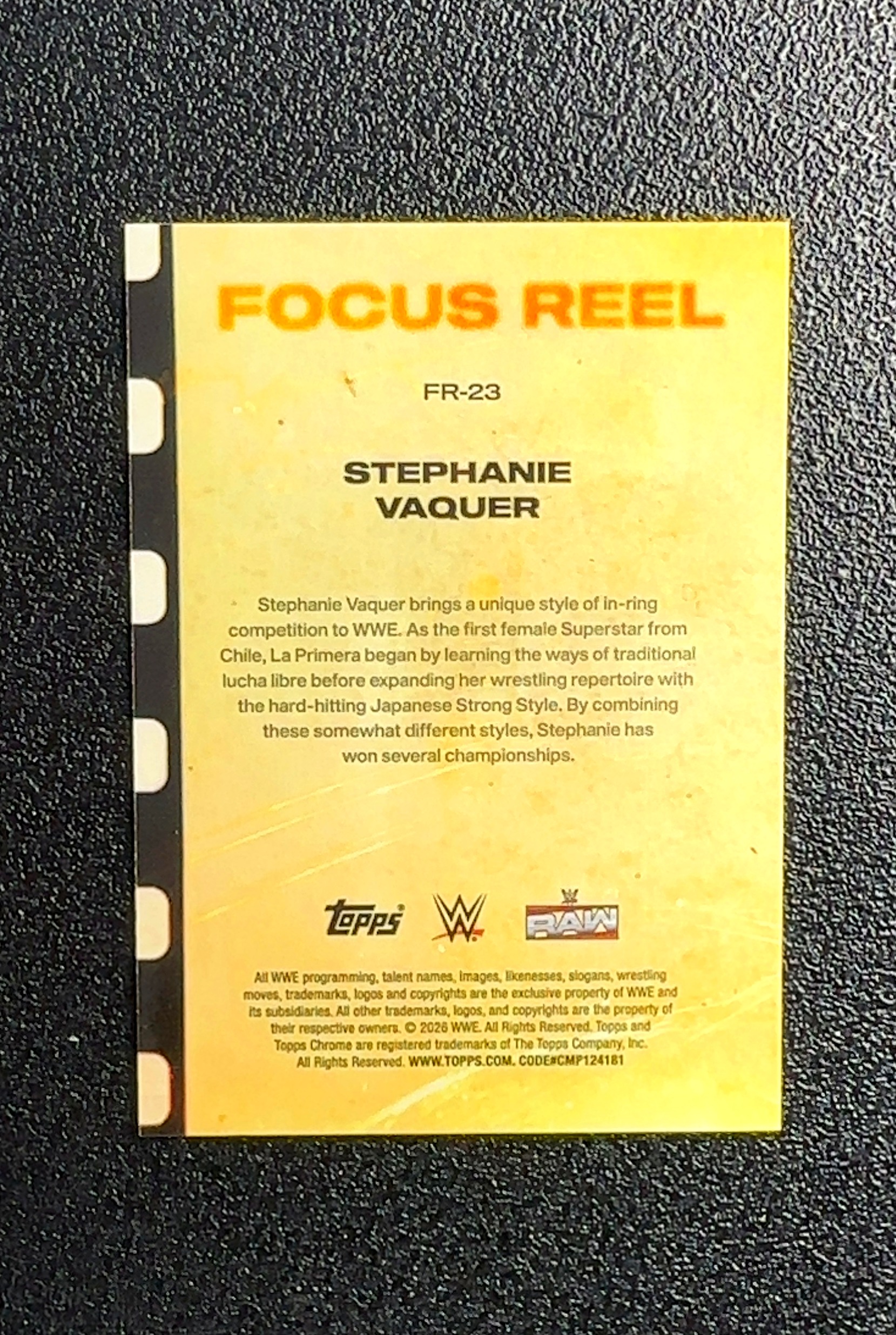 【岛屿拍卖】2025 Topps Chrome Focus Reel 焦点胶片 Stephanie Vaquer 斯蒂芬妮·瓦奎尔 卡品如图 高价值 #FR-23 0023#448