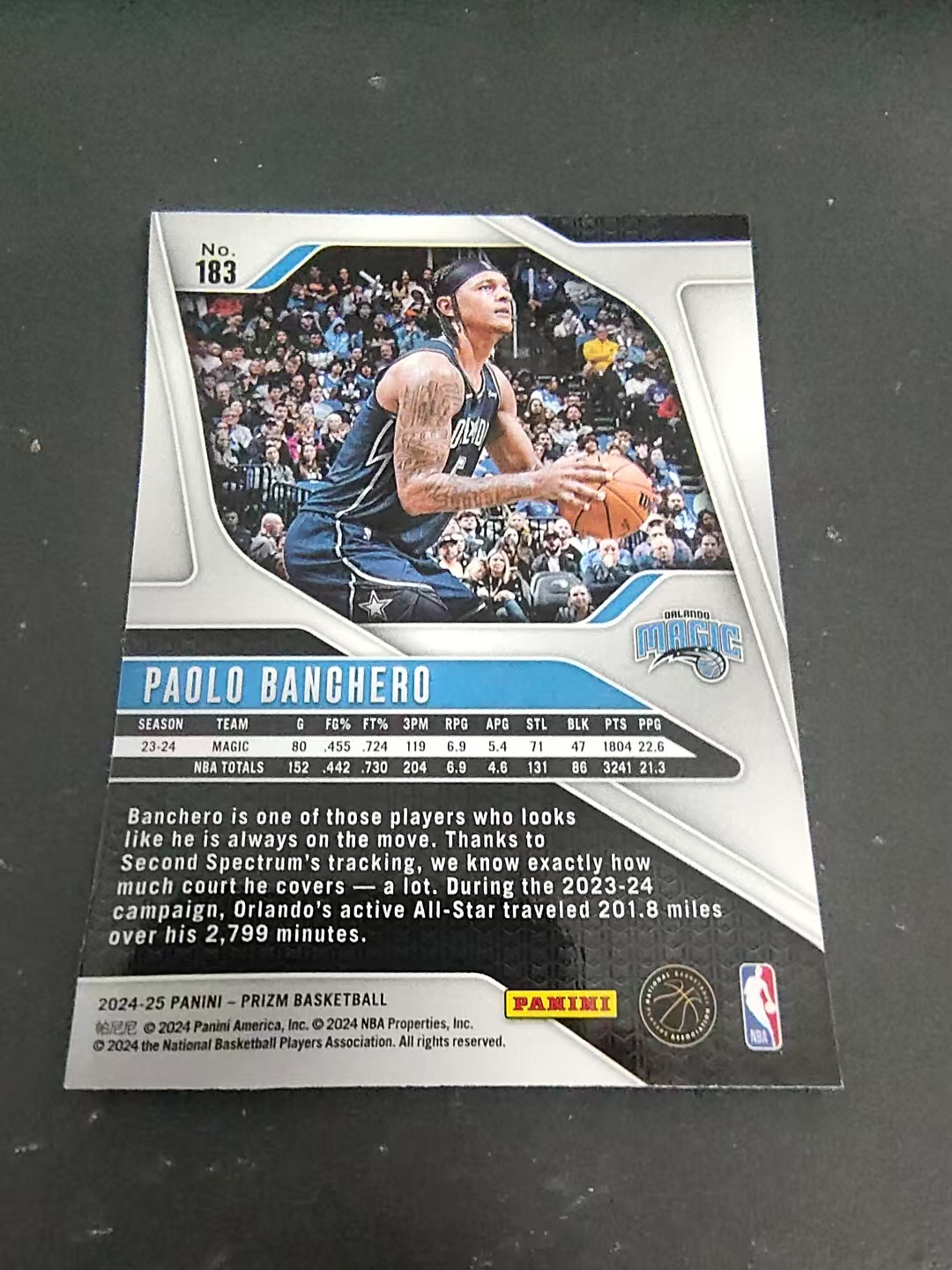 【可合并,不累计】2024-25 Panini Prizm Paolo Banchero 保罗 班切罗 魔术 PZ 划痕 边角瑕疵 #183