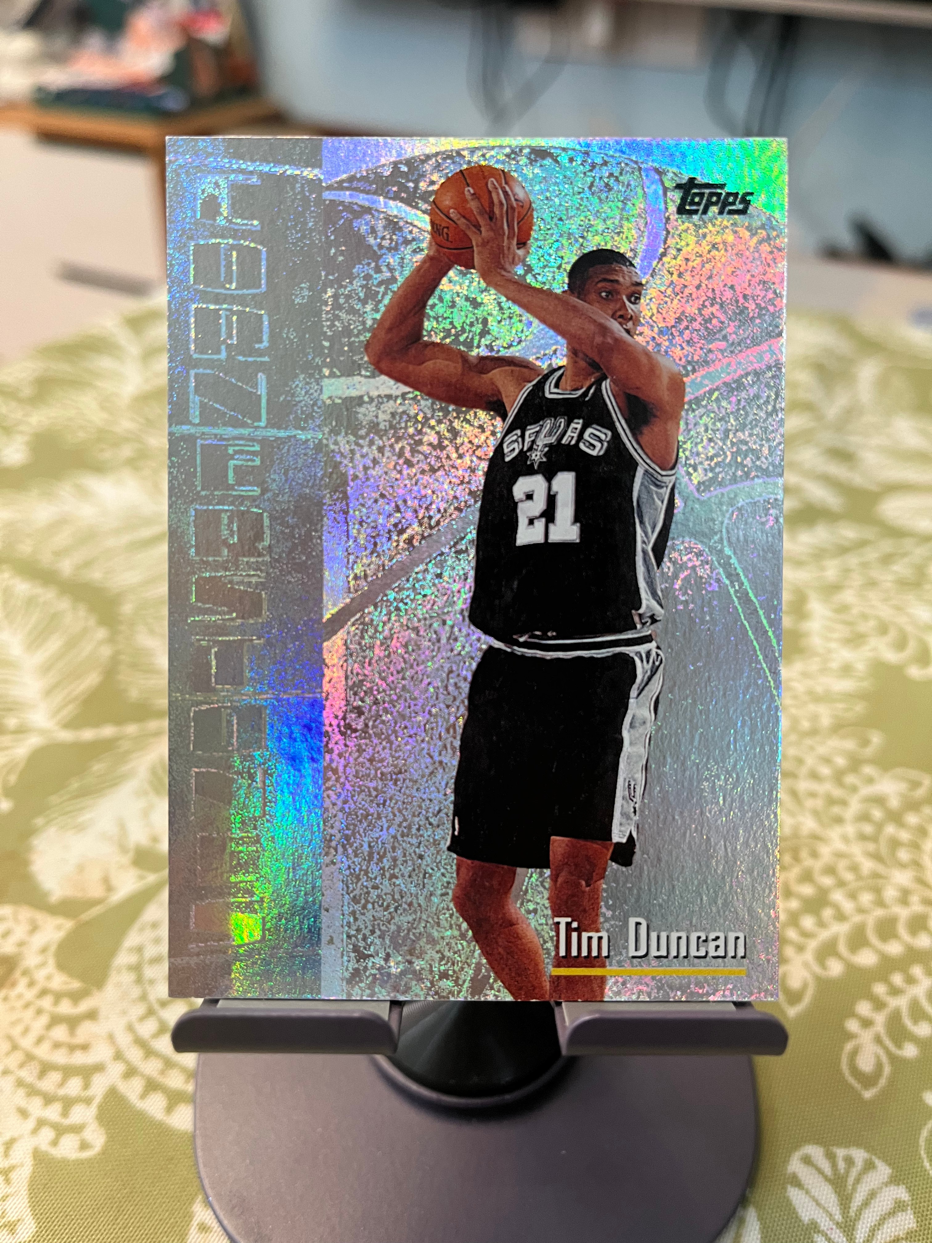 1998 Topps 老卡 老特 Tim Duncan 蒂姆 邓肯 石佛 马刺【折射 CORNERSTONES】【边角瑕疵如图 介意勿拍】#1016