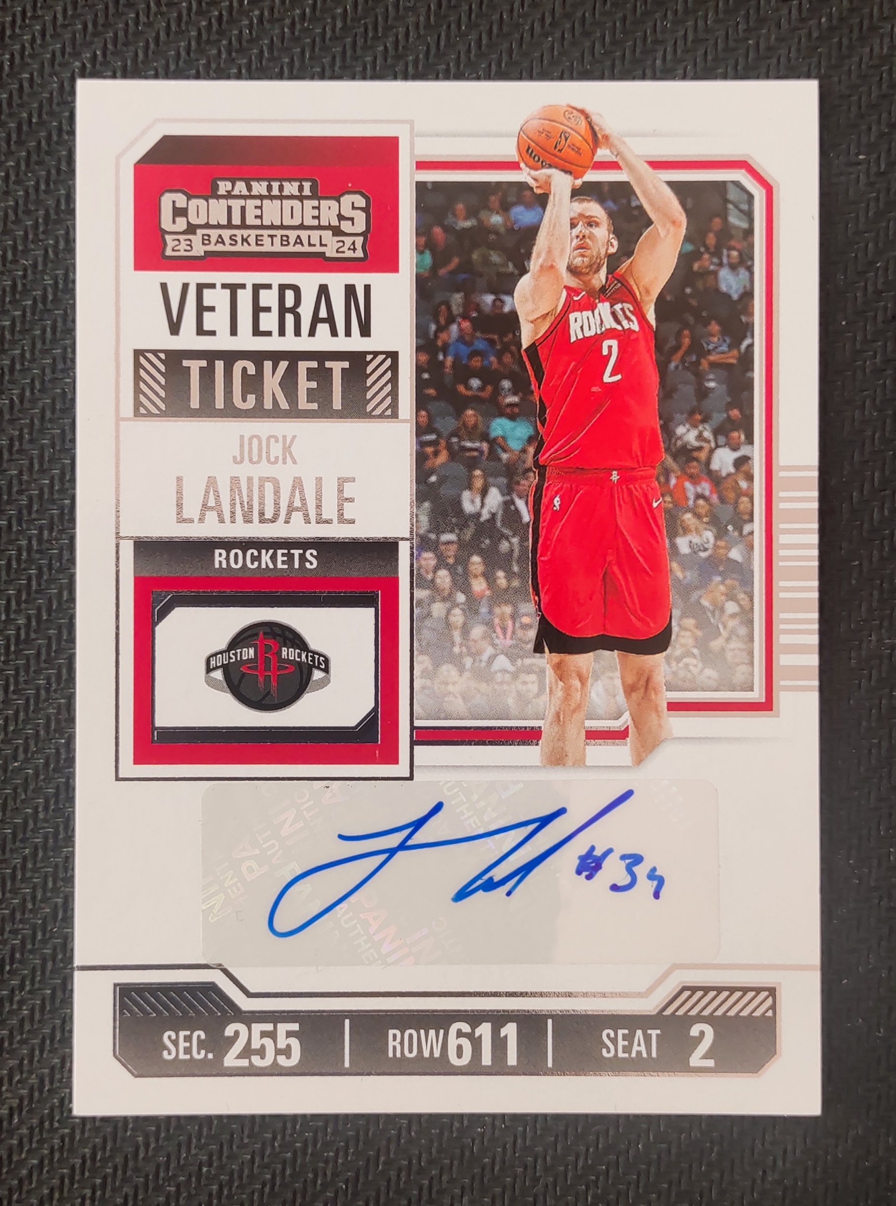2023-24 Panini Contenders Jock Landale 乔克 兰代尔 火箭 球票 签字 贴签 瑕疵如图