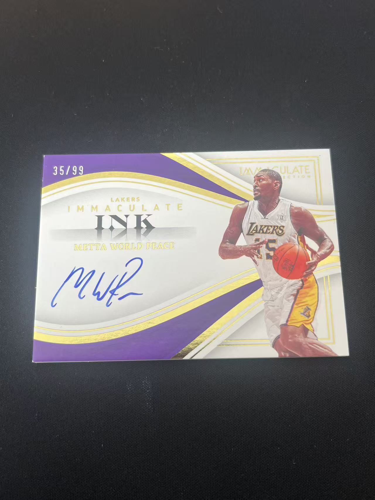 2022-23 Panini Immaculate Collection Metta World Peace 【大盘鸡】湖人 梅塔沃尔德皮斯阿泰斯特 35/99编 签字 卡签 字迹清晰 投资收藏佳