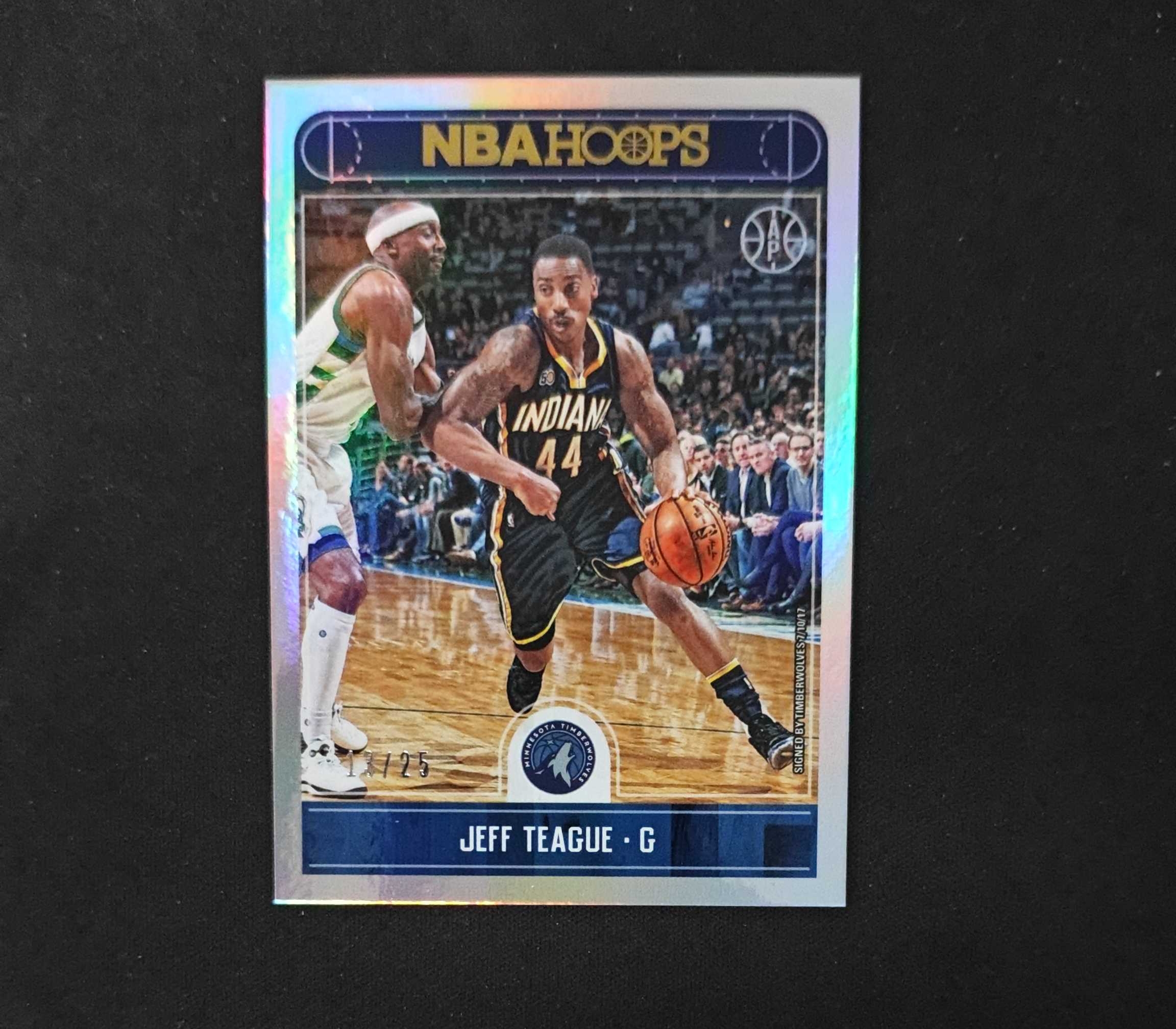 2017-18 Panini Hoops Jeff Teague 【SC拍卖】森林狼 蒂格 13/25编 银折 收藏必备(龚哥)