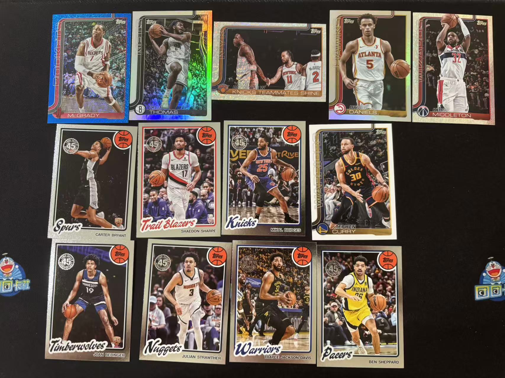 【星辰】TOPPS 2025 特卡 折射 蓝折 麦克格雷迪 银折 托马斯 尼克斯 银折 丹尼尔斯 米德尔顿 45周年 夏普 布里奇斯 史蒂芬 库里 RC 新秀 等 LOT