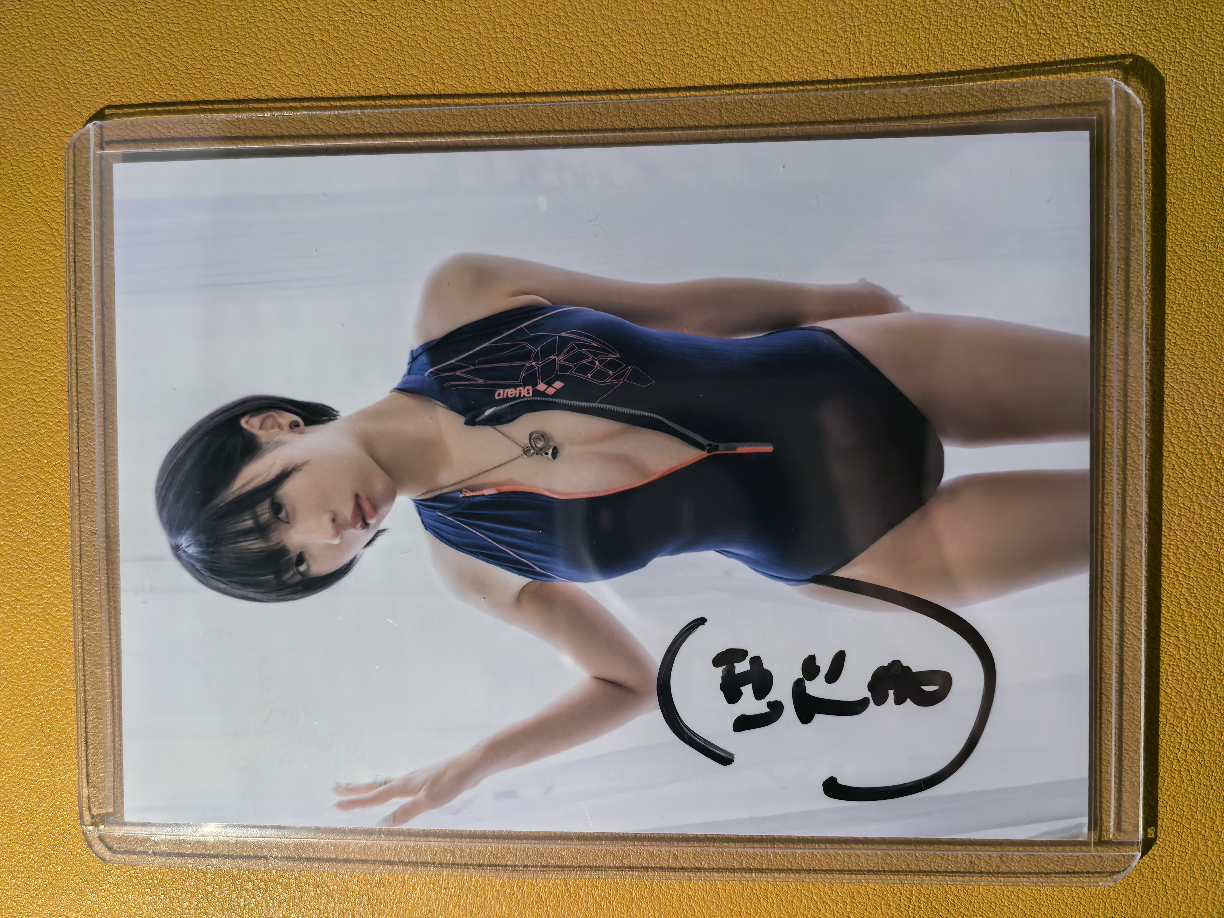 偶像艺人模特【日本代购】大张卡签完美签字 实卡超好看绝版稀有美女车模妹卡