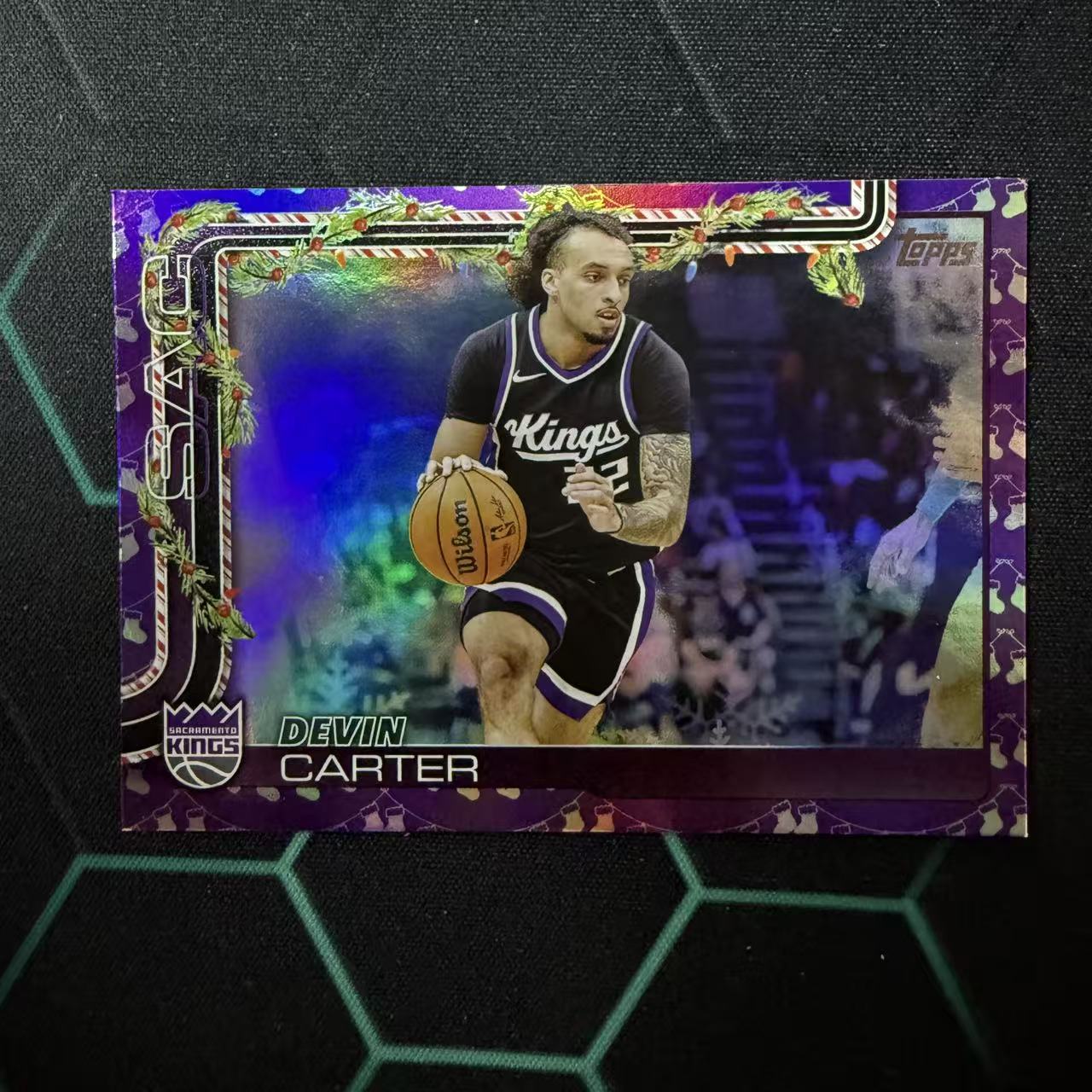 2025 Topps Flagship Devin Carter 【阿福代卖】德文 卡特 国王 ssp 紫折 圣诞折 礼物折 收藏必备 (行行行)