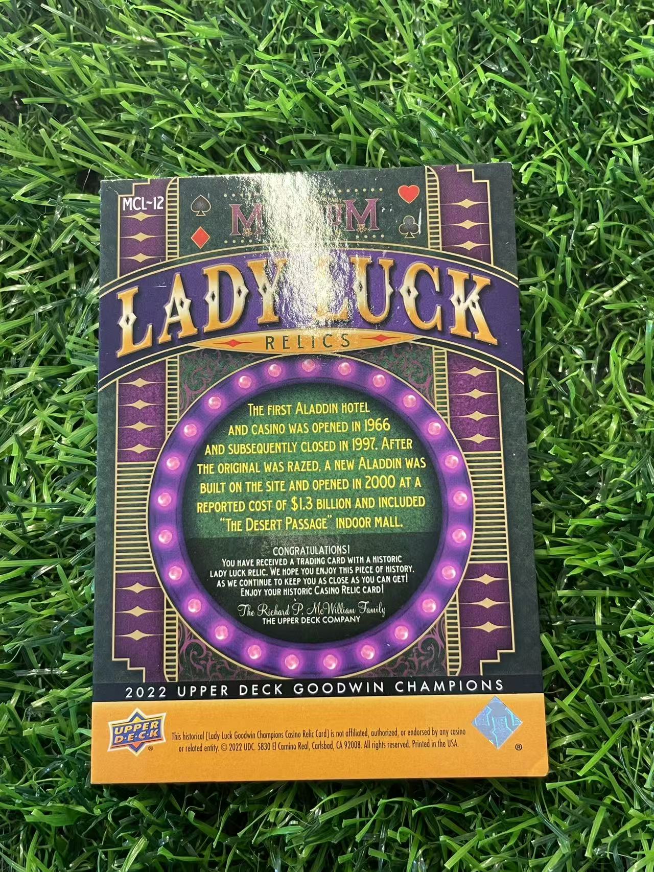 2022 Upper Deck 古德温 Goodwin Museum Nirvana Project 博物馆 筹码 1美金 物料 经典 高端系列 大比例实物特卡 厚卡白边 稀有筹码