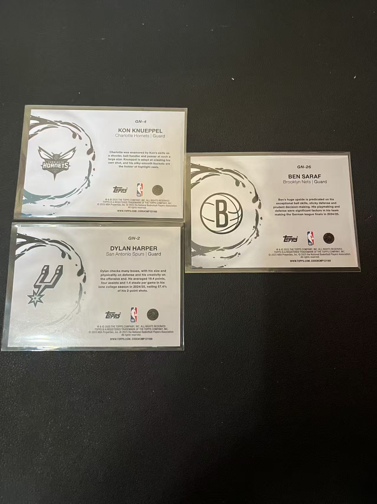 2025 Topps Flagship Kon Knueppel RC 康 克尼普尔 克尼佩尔 迪伦 哈珀 本 萨拉夫 Generation Now 新生代 特卡 碎点折 折射 3张 卡品如图 龙龙龙