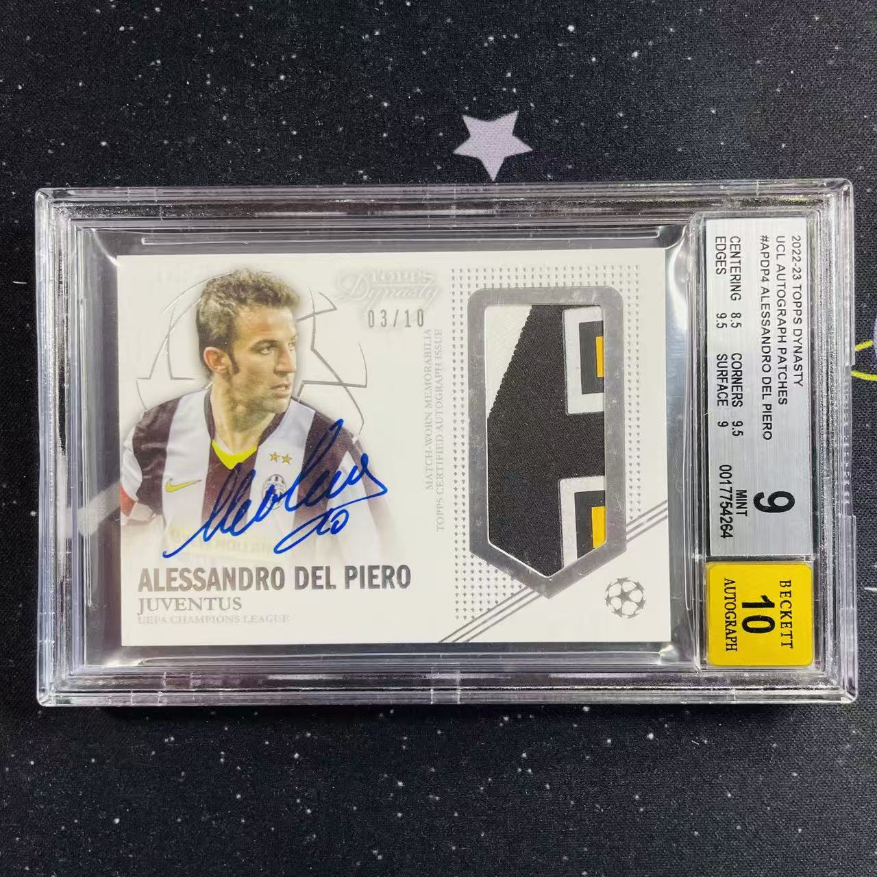 2023 Topps 王朝 Alessandro Del Piero 王朝 欧冠 尤文 斑马王子 德尔 皮耶罗 03/10编 PA 球衣物料 ...