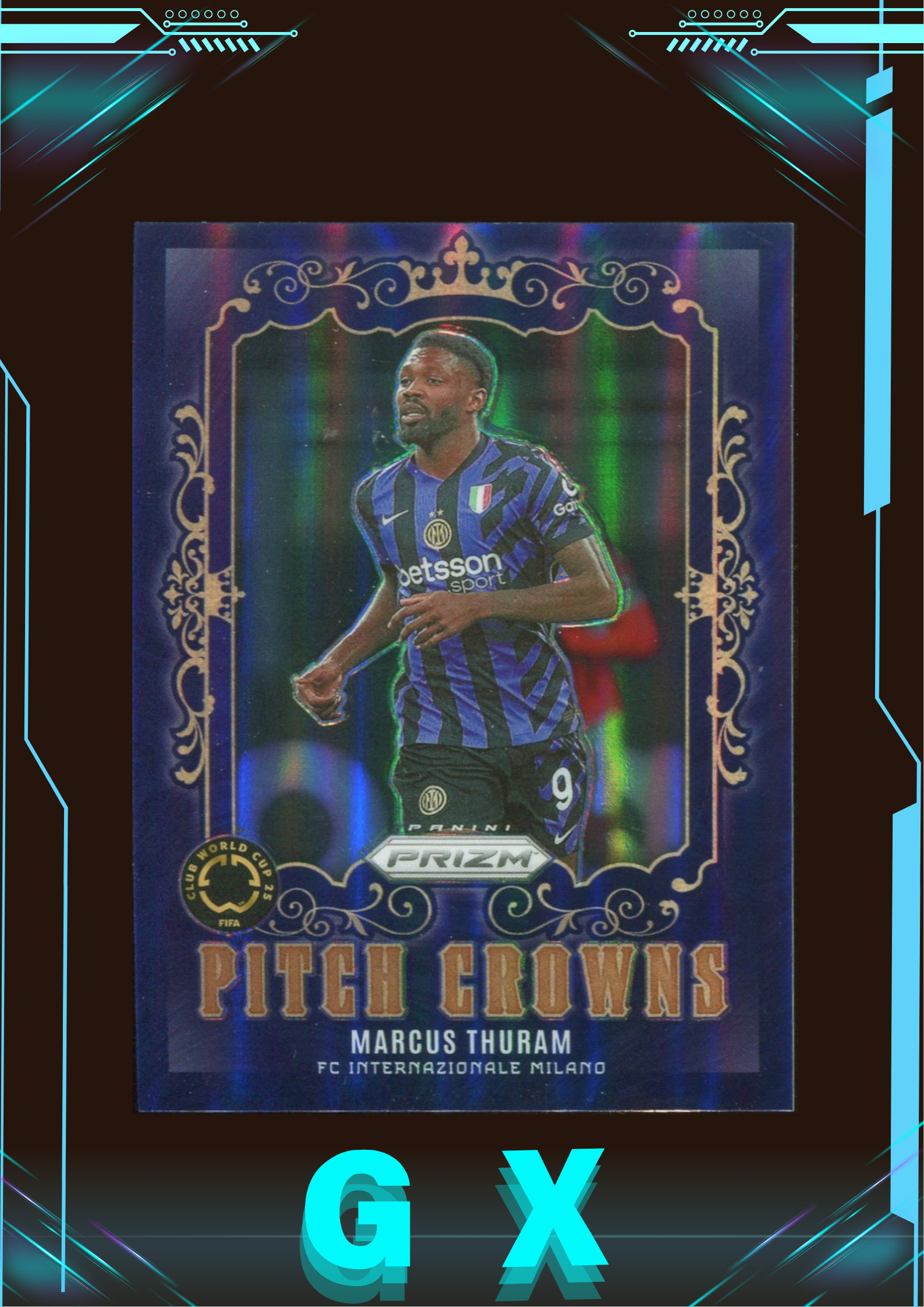 2025 Prizm Fifa Club World Cup系列 马库斯·图拉姆 Marcus Thuram Pitch Crowns 皇冠特卡 大比例 折射 !【钩玄卡店】Will