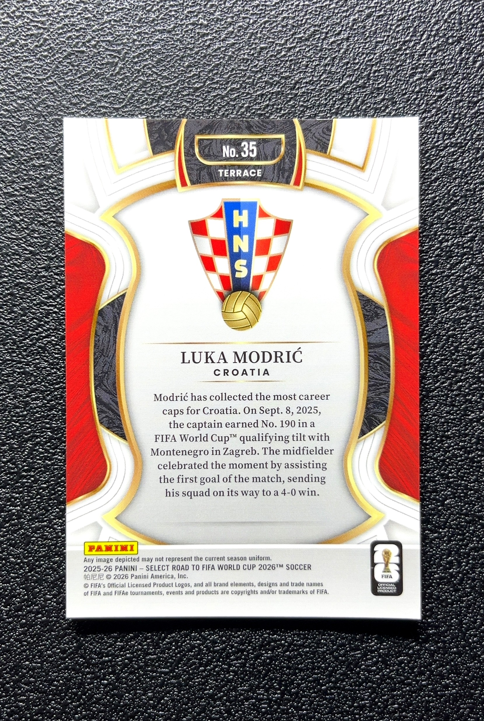 【小白1%代卖】2025 Panini SELECT ROAD TO FIFA WORLD CUP 2026 世界杯之路 LUKA MODRIĆ 卢卡·莫德里奇 卡品如图 高价值 #35 0808