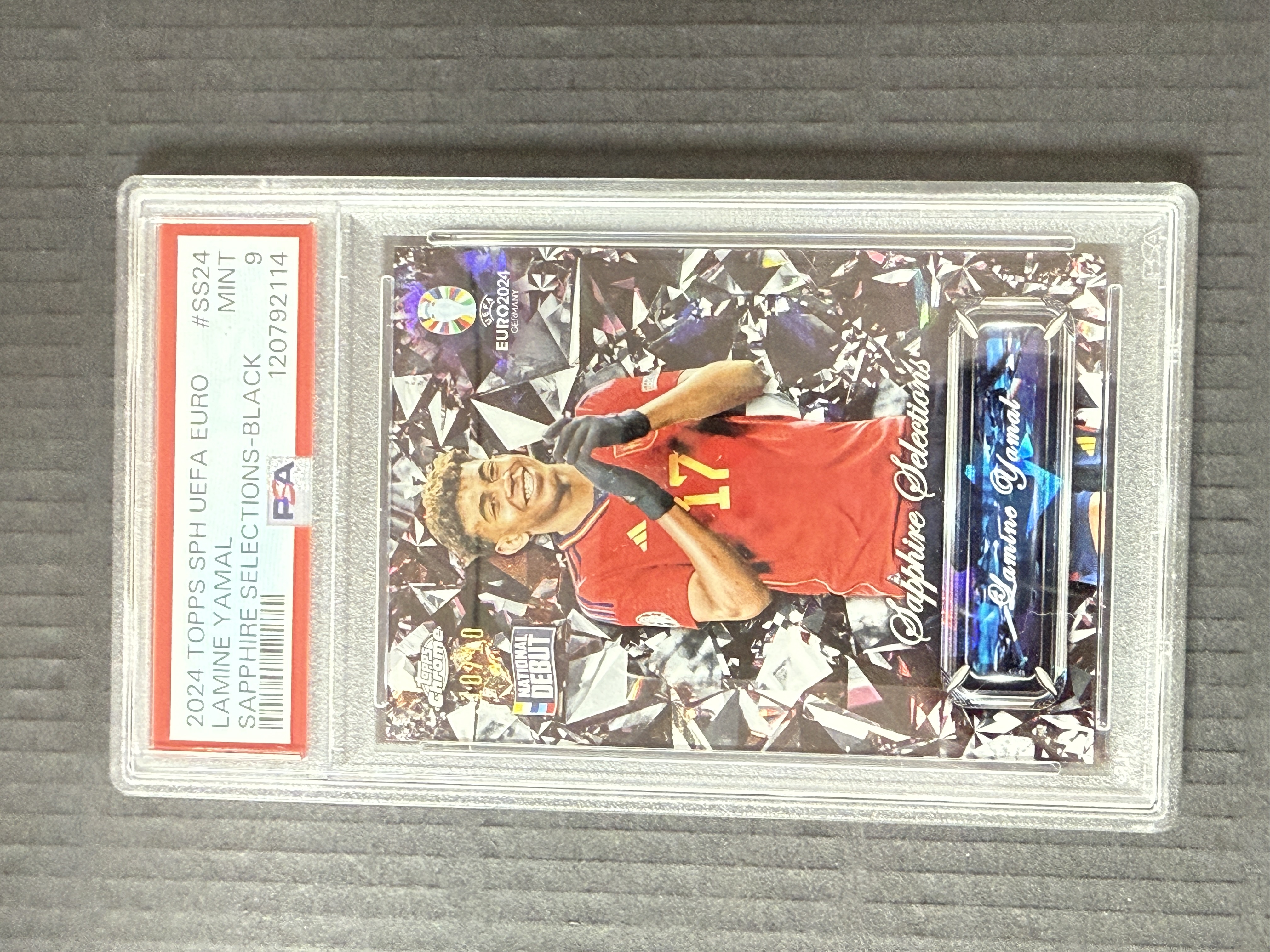 【GOAT山羊拍卖】D哥 2024年 topps chrome欧洲杯精选系列 亚马尔 YAMAL 新秀精选黑碎冰折 /10 低编 psa9 西班牙选图 品相如图