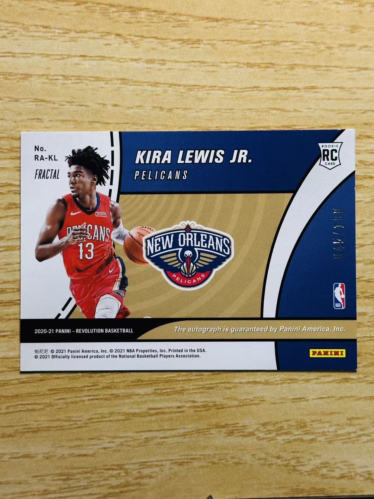 2020-21 Panini Revolution Kira Lewis Jr. 嘿嘿代卖 革命 基拉 刘易斯 新秀 RC 爆炸折 签字 100编 鹈鹕 收藏必备