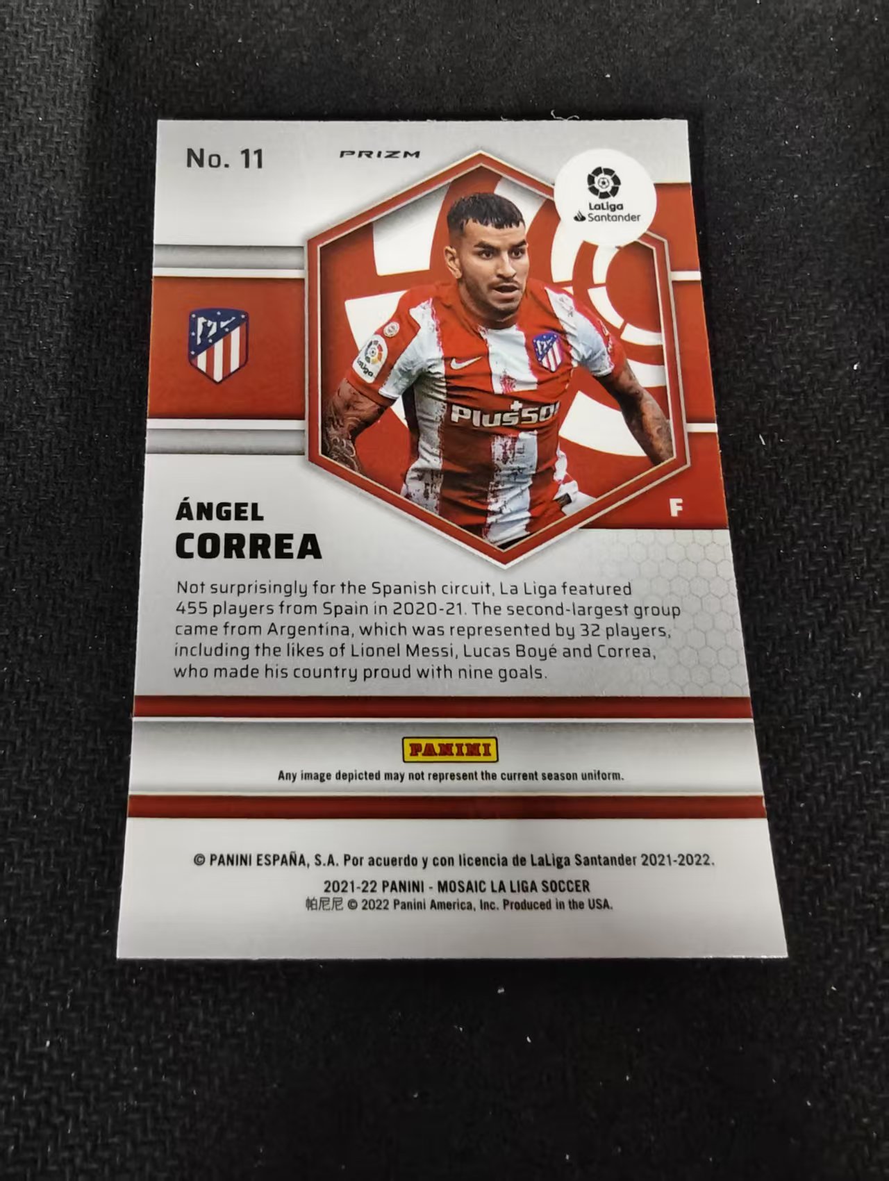 2021-22 Panini Mosaic Angel Correa 安吉尔·科雷亚 马德里竞技 西甲 马赛克 银折 划痕 边角瑕疵 #11