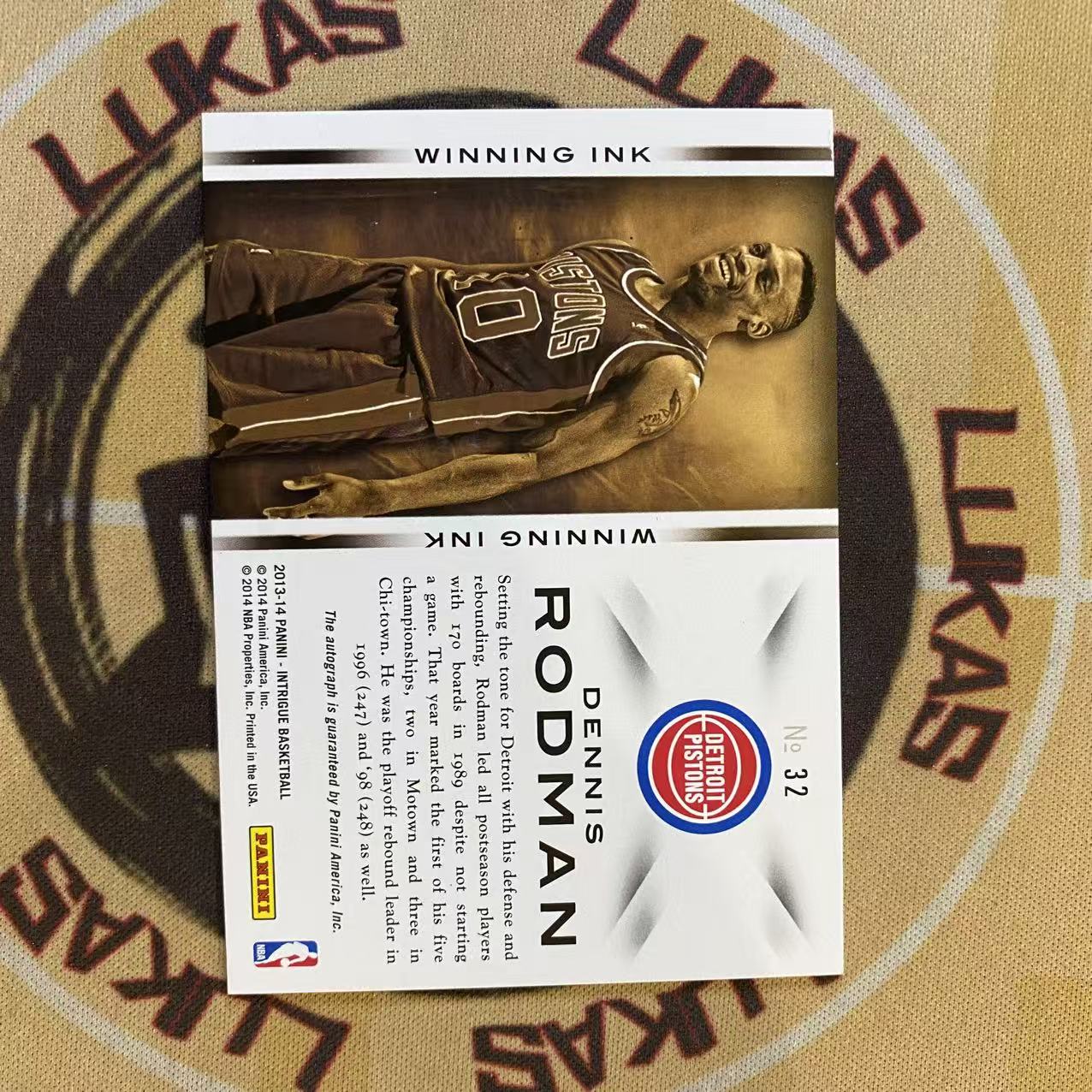 撸卡厮 Lukas 1314 阴谋 活塞 公牛 名宿 丹尼斯 罗德曼 10编 总冠军 胜利签 winning ink 卡签 7/10 小瑕如图(鸣总)