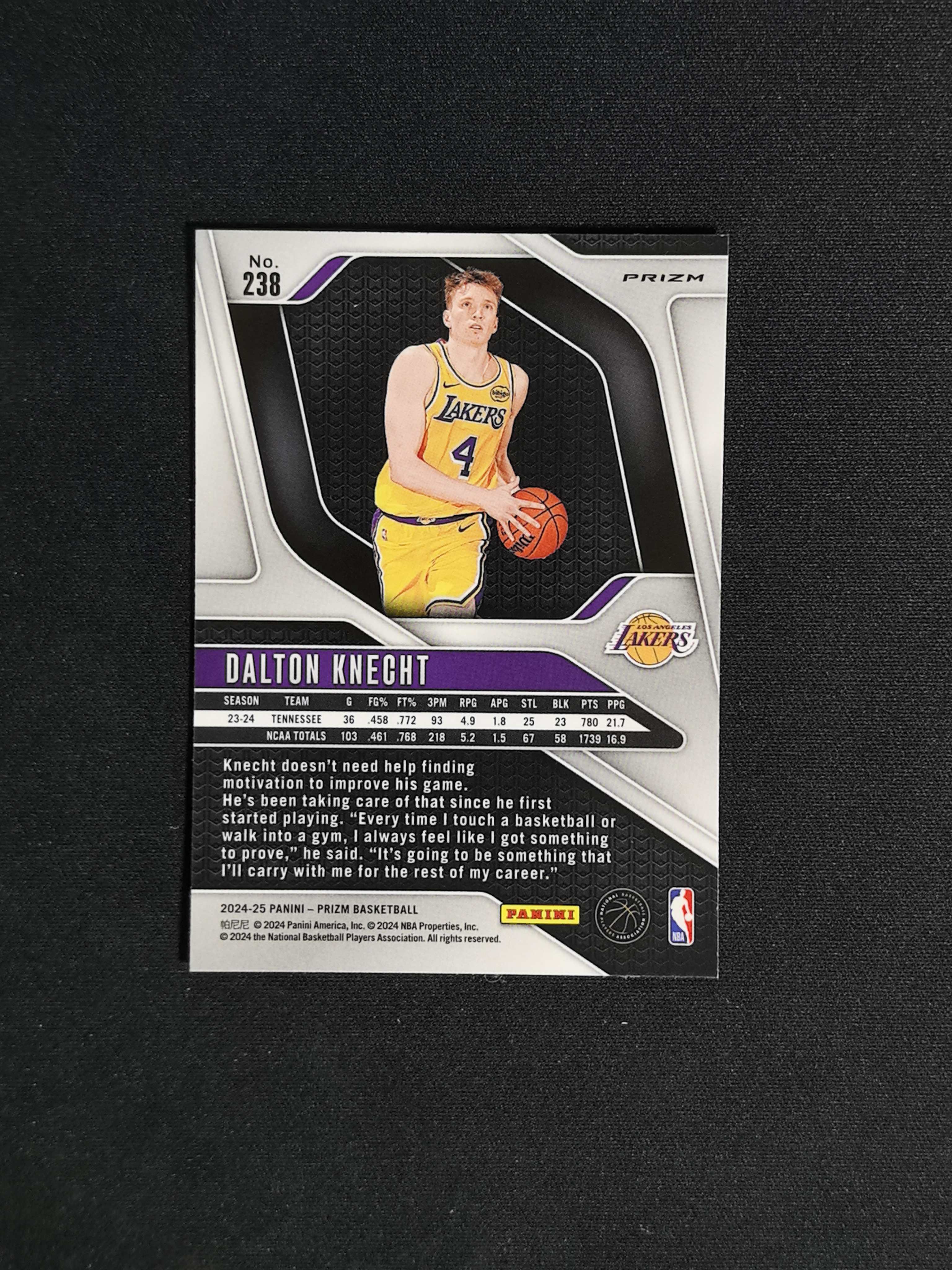 2024-25 Panini Prizm Dalton Knecht PZ 湖人 克内克特 银折 折射 卡品如图 卡品如图 困困【CYT球星卡】