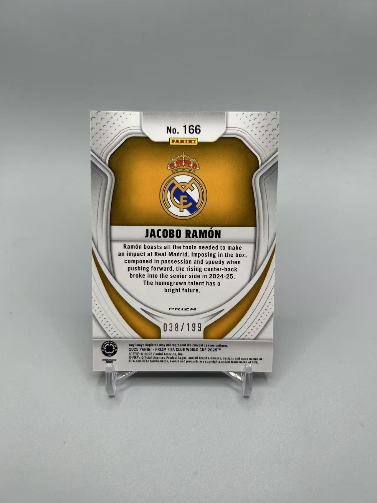 2025 Panini Prizm jacobo ramon RC 【灰灰代拍】世俱杯PZ 皇马 雷蒙 新秀 红折 199编 随无