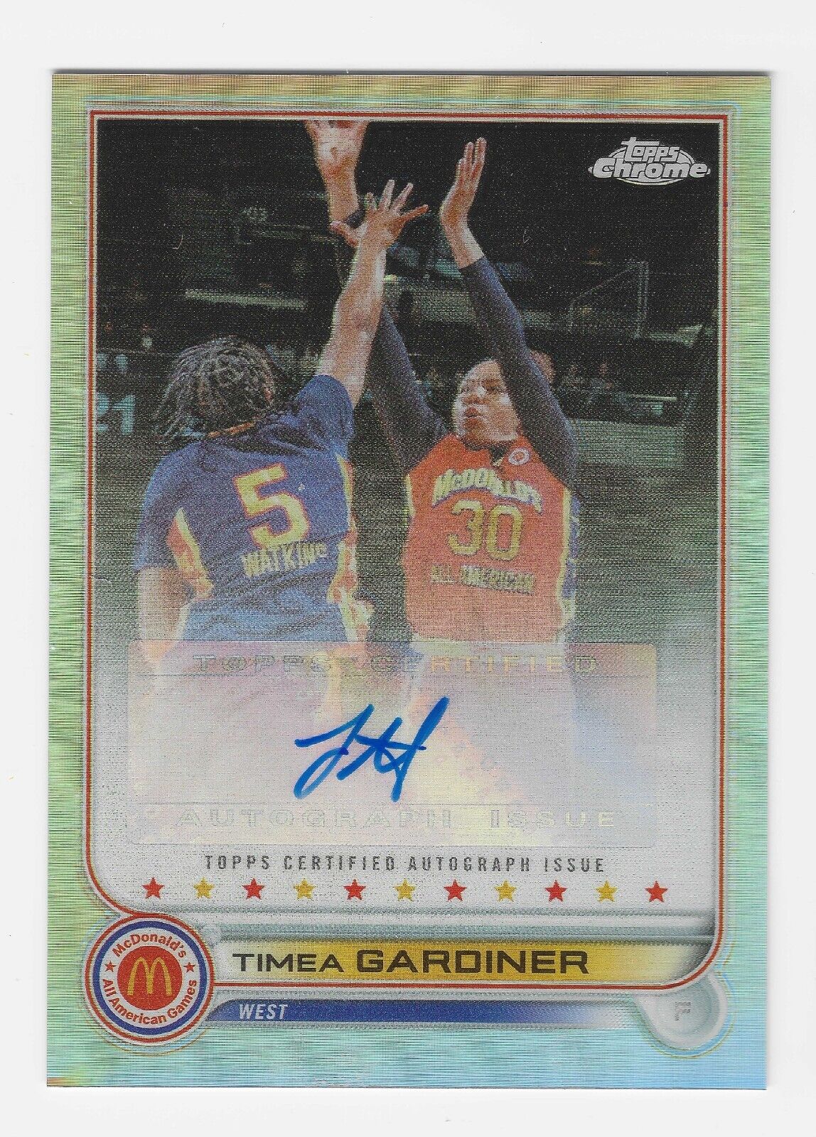 2022-23 Topps Chrome McDonalds All American Timea Gardiner 麦当劳全明星系列 WNBA 最佳第六人