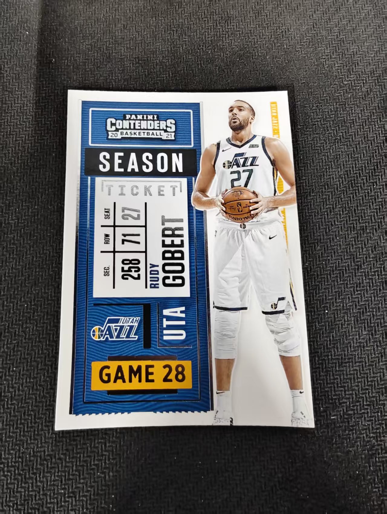 【可合并,不累计】2020-21 Panini Contenders Rudy Gobert 鲁迪 戈贝尔 爵士 球票 边角瑕疵 #61