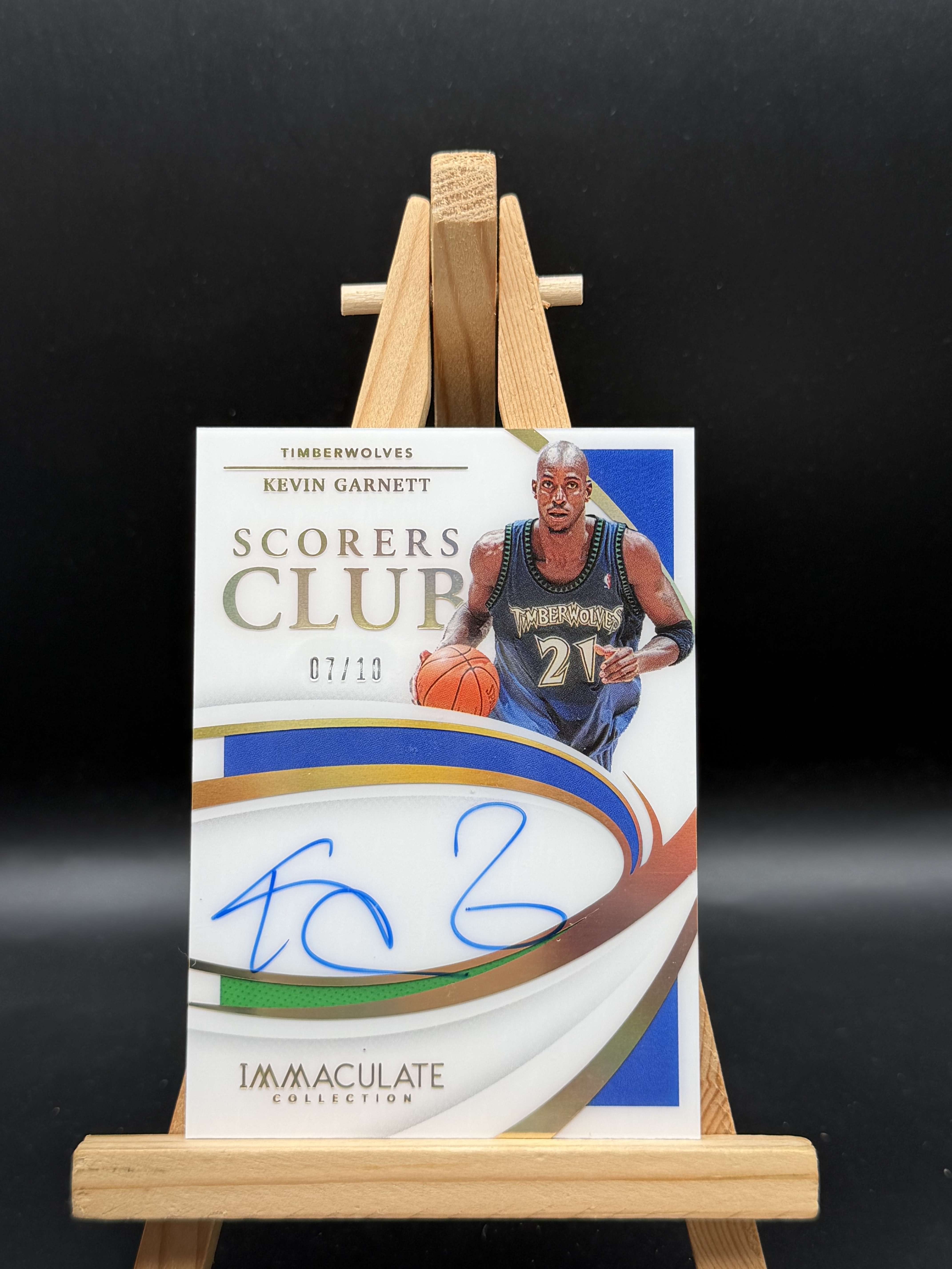 2020-21 Panini Immaculate Kevin Garnett 凯文 加内特 森林狼 IMM scorers club 得分俱乐部 10编 金折 卡签 签字 #杰少