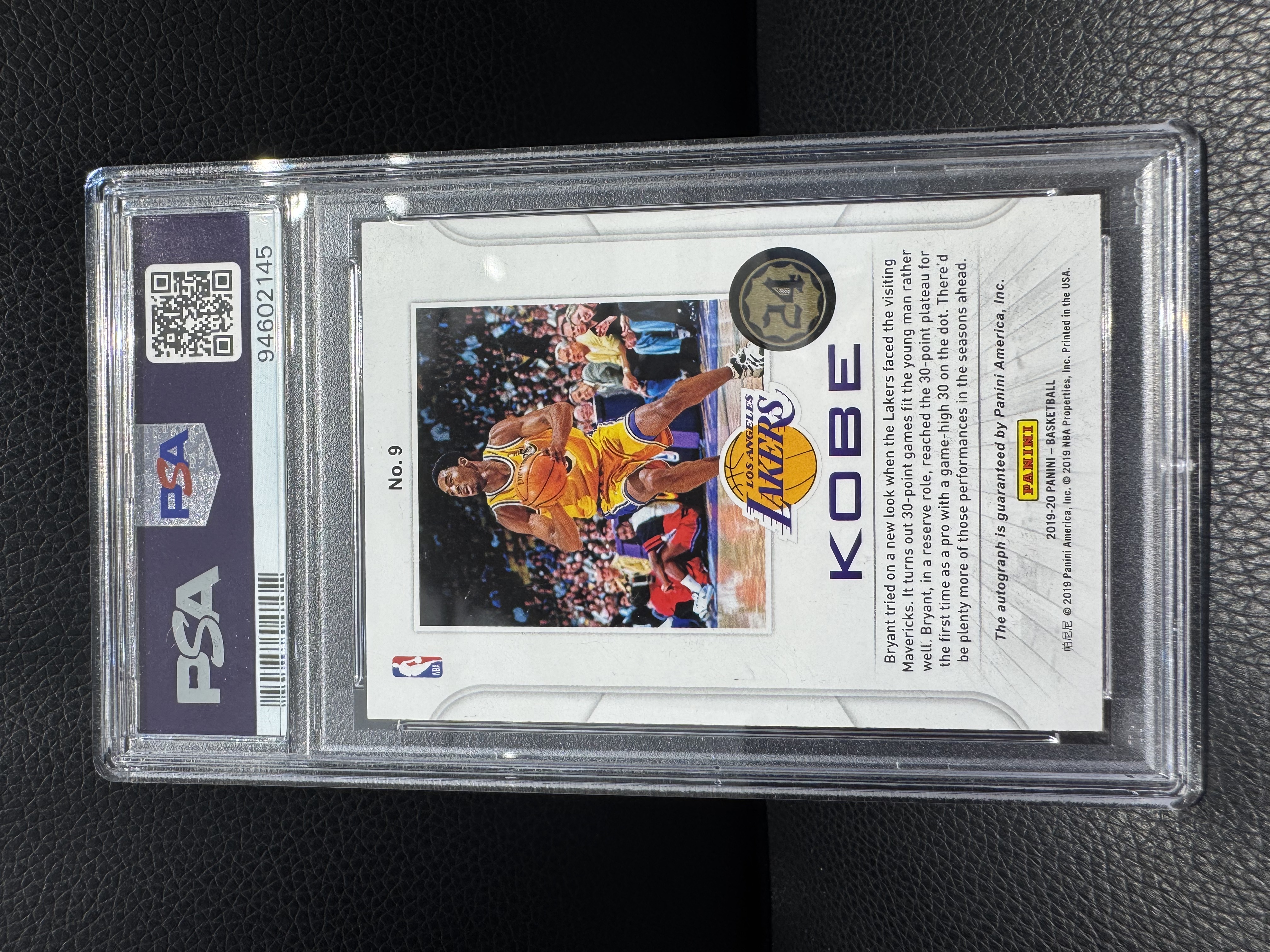 2019-20 panini contenders Kobe Bryant 球票系列 洛杉矶湖人 黑曼巴 科比 布莱恩特 签字 生涯经典时刻 卡签 超级ssp 插放版 系列大hit卡 PSA双10分 完美品相 POP2 极品收藏
